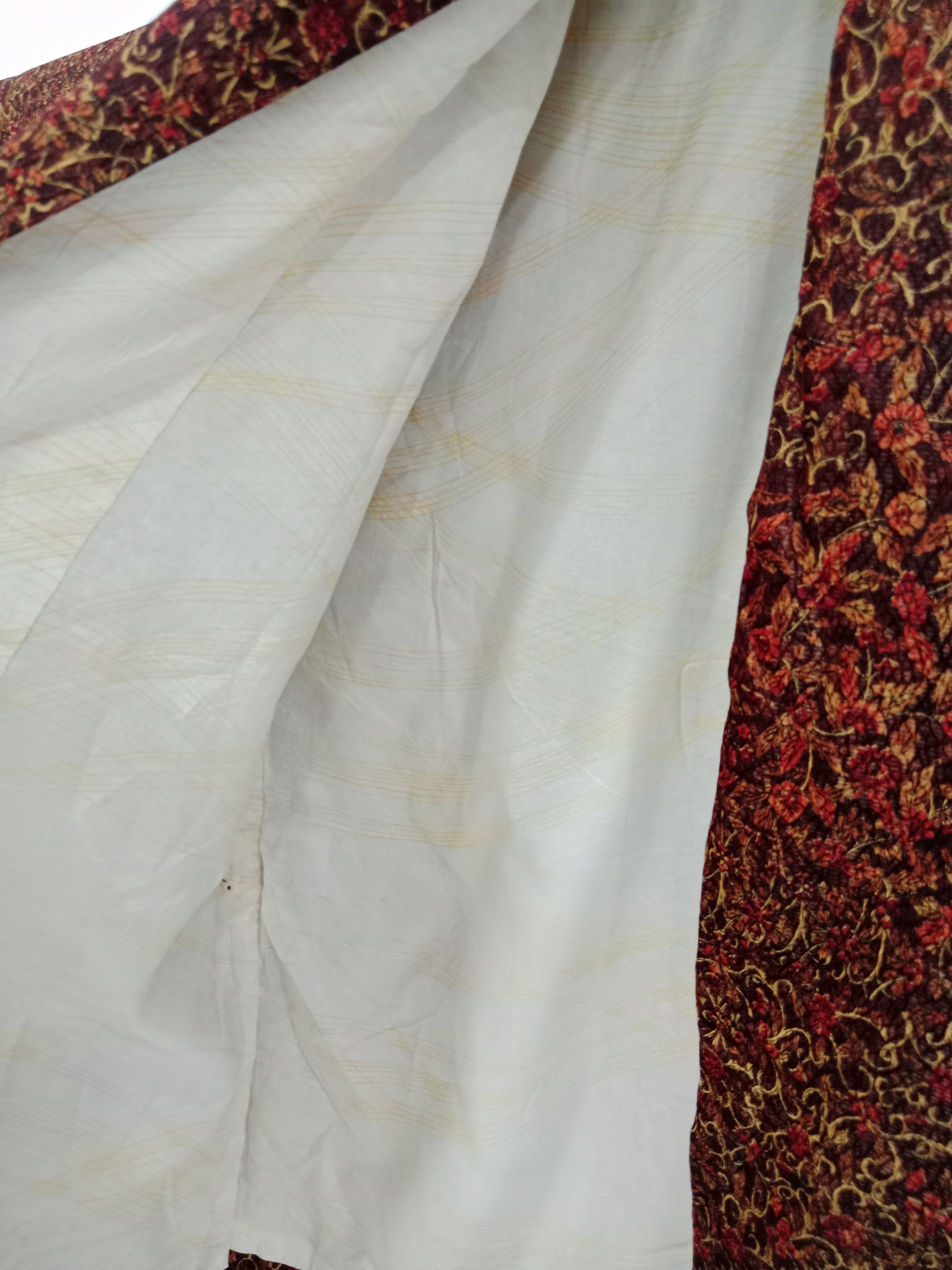 Komono Kimono Haori Flower Motif Japanese Traditional Wear Size XL / US 12-14 / IT 48-50 - 8 Thumbnail