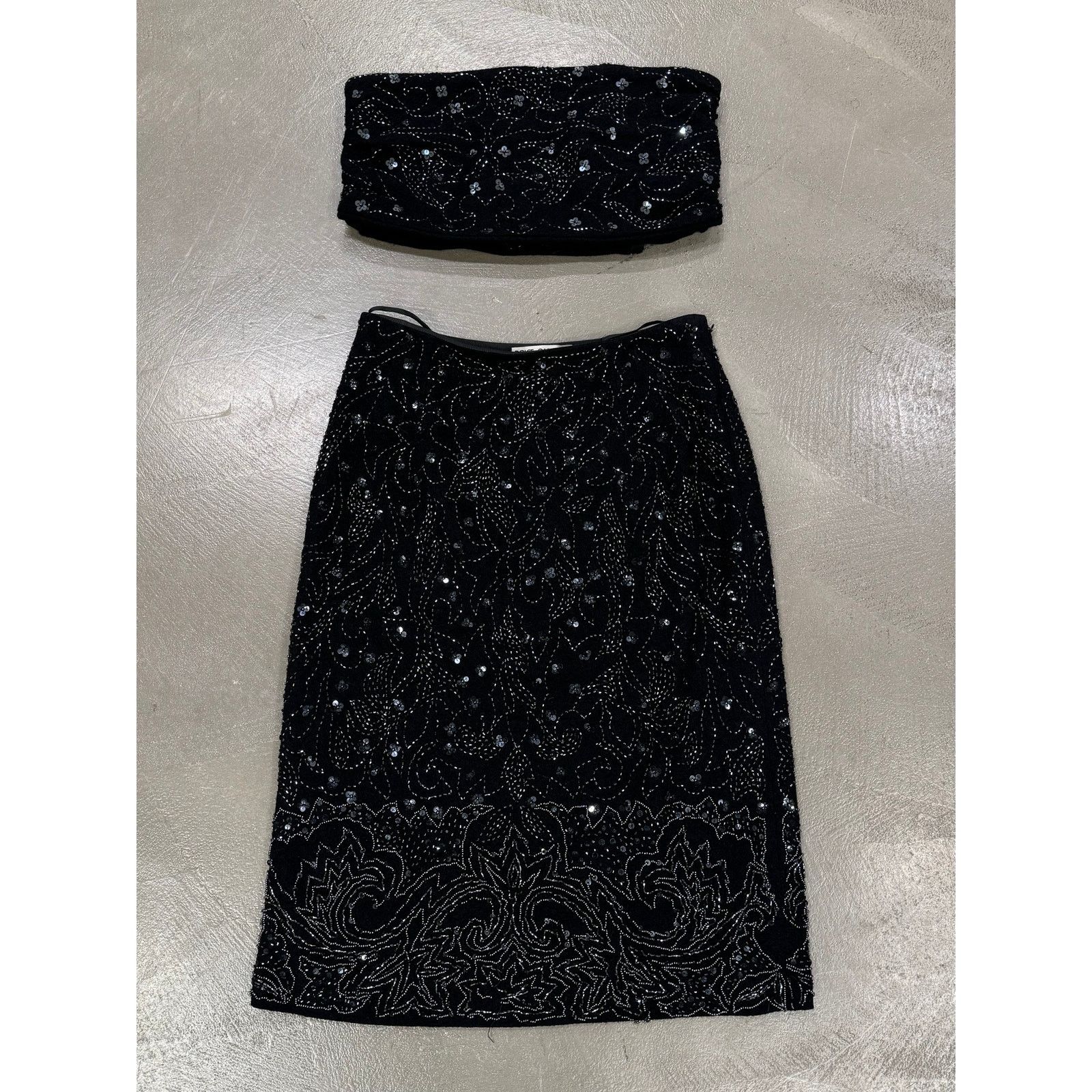 Dolce & Gabbana S/S 1999 Dolce & Gabbana paillettes beaded skirt set Size 27" / US 4 / IT 40 - 1 Thumbnail