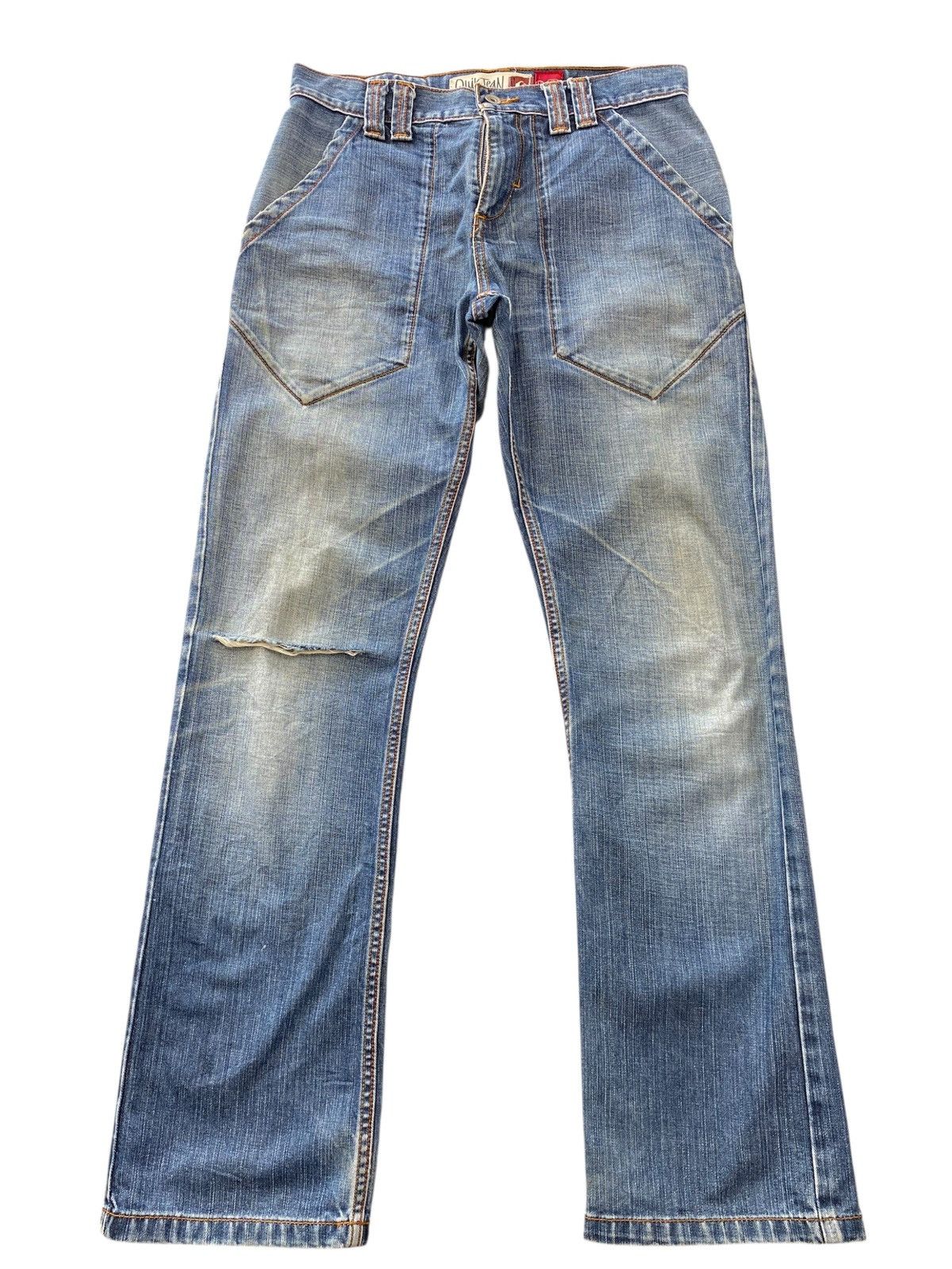 Quiksilver Quick Silver Brand Faded Wash Style Distrees Jeans Size US 32 / EU 48 - 1 Thumbnail