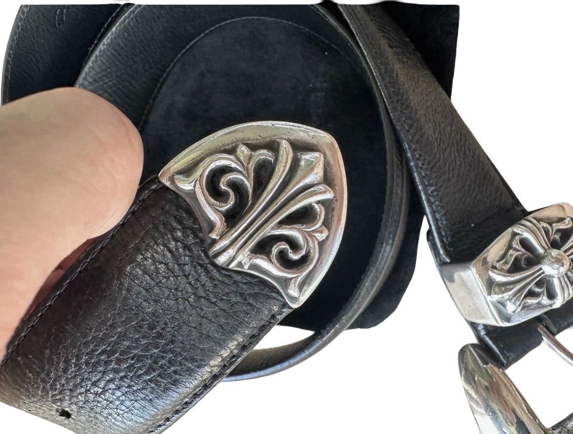 Chrome Hearts Floral cross three piece silver belt Size 38 - 3 Thumbnail