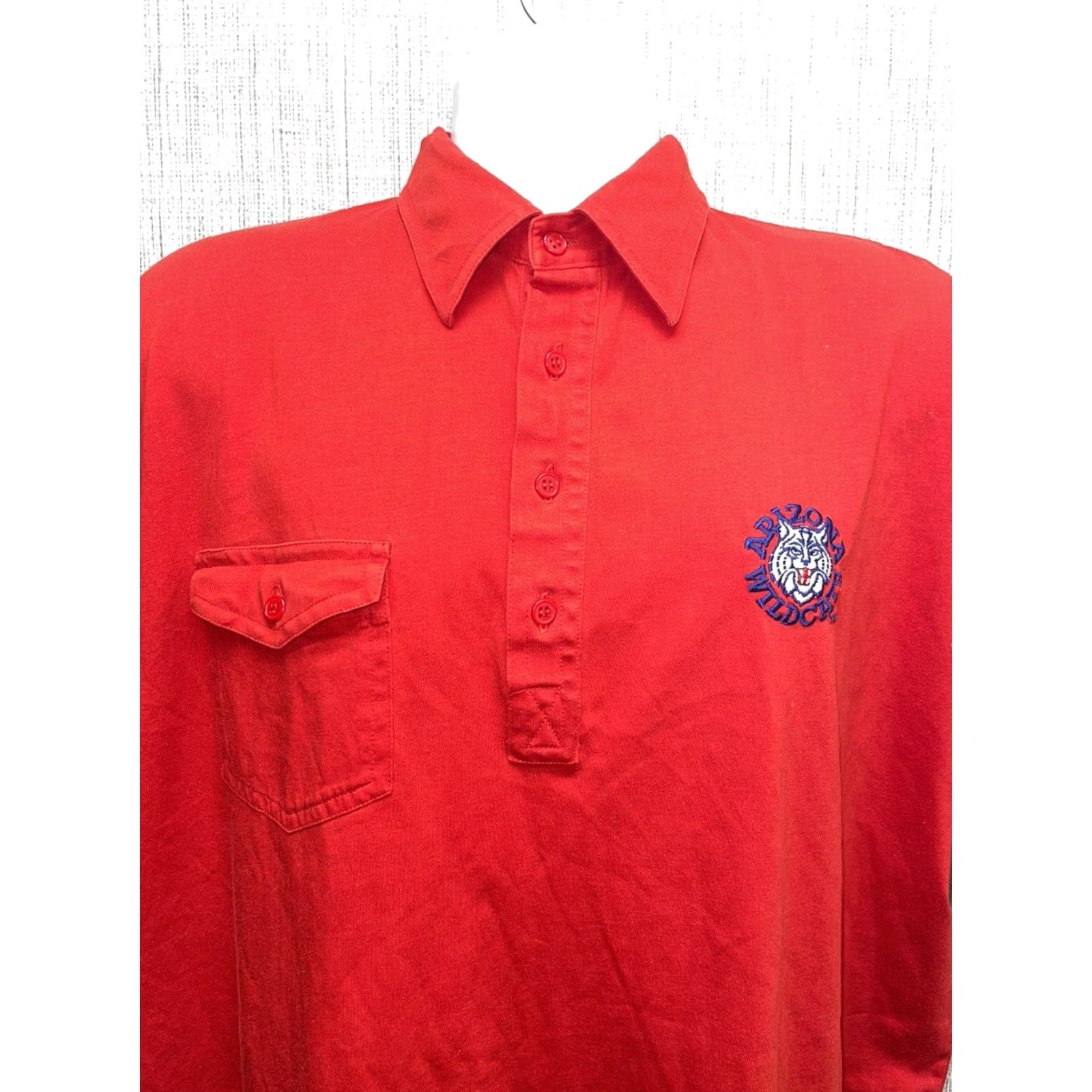 Logo 7 VINTAGE Logo 7 Polo Shirt Men XL Red Arizona Wildcats USA Pocket Retro Size US XL / EU 56 / 4 - 2 Thumbnail