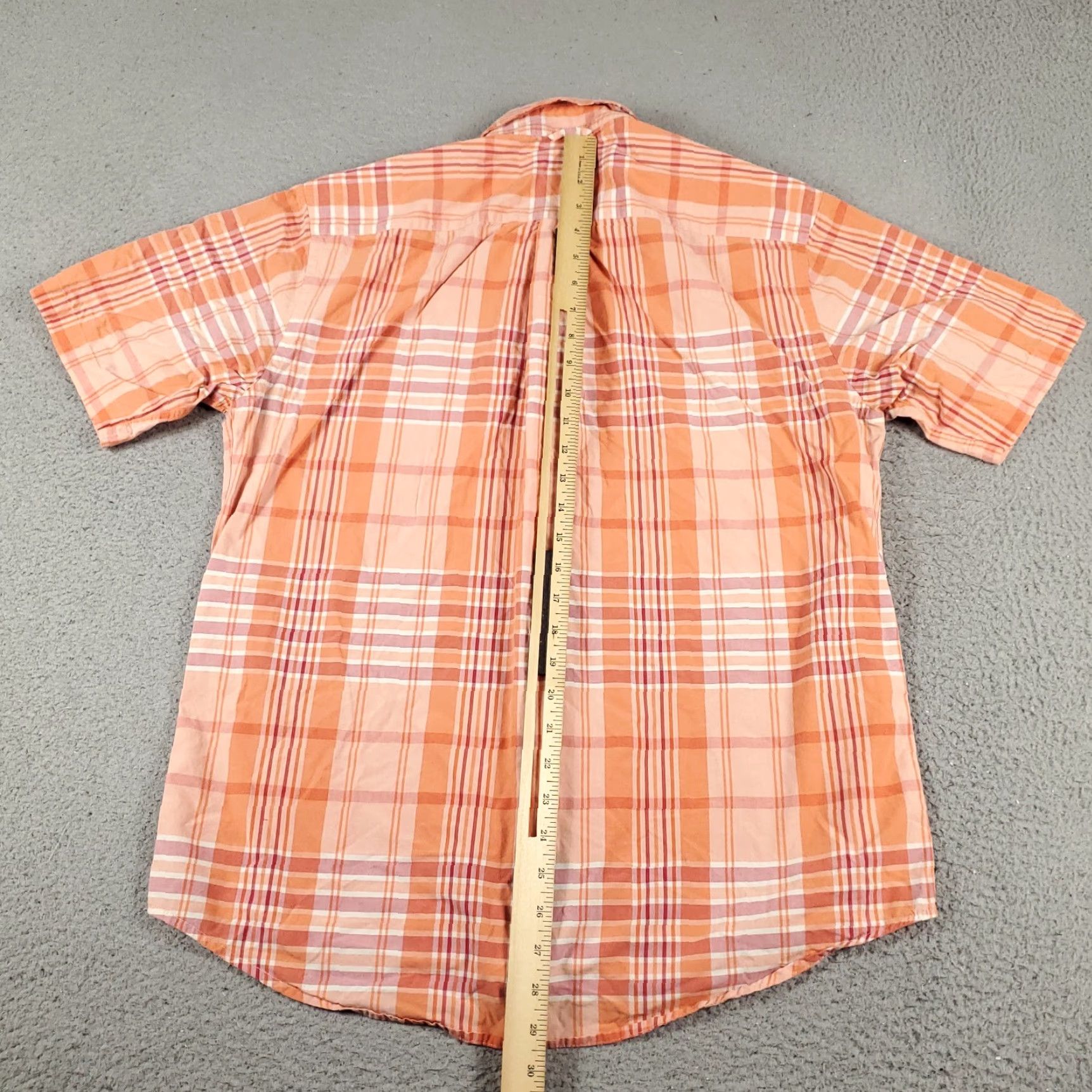 Tommy Hilfiger Tommy Hilfiger Shirt Mens Small Orange Plaid Casual Button Up Short Sleeve Size US S / EU 44-46 / 1 - 3 Thumbnail