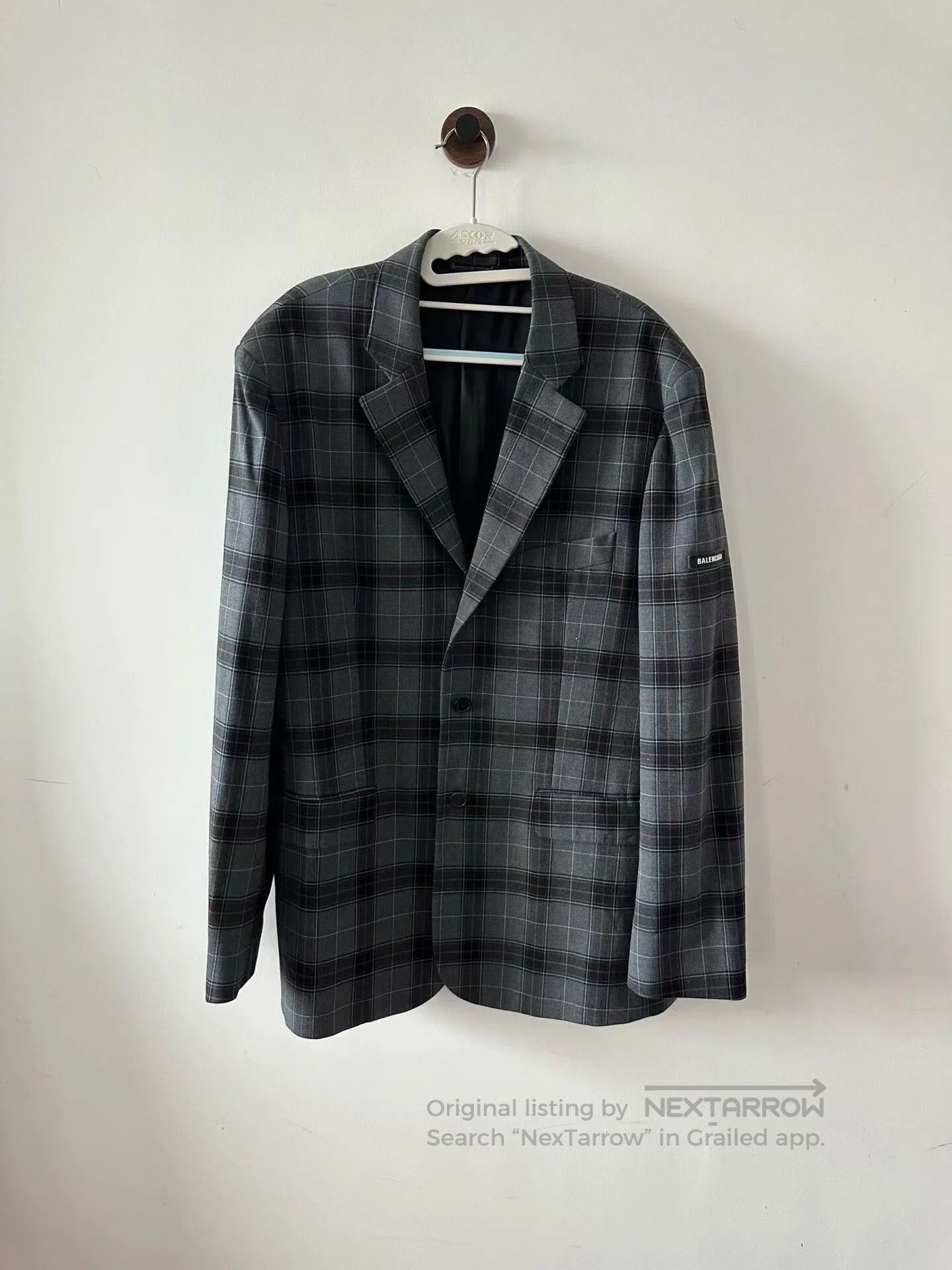 Balenciaga Balenciaga Check Sleeve Patch Blazer| Size 42S - 1 Thumbnail
