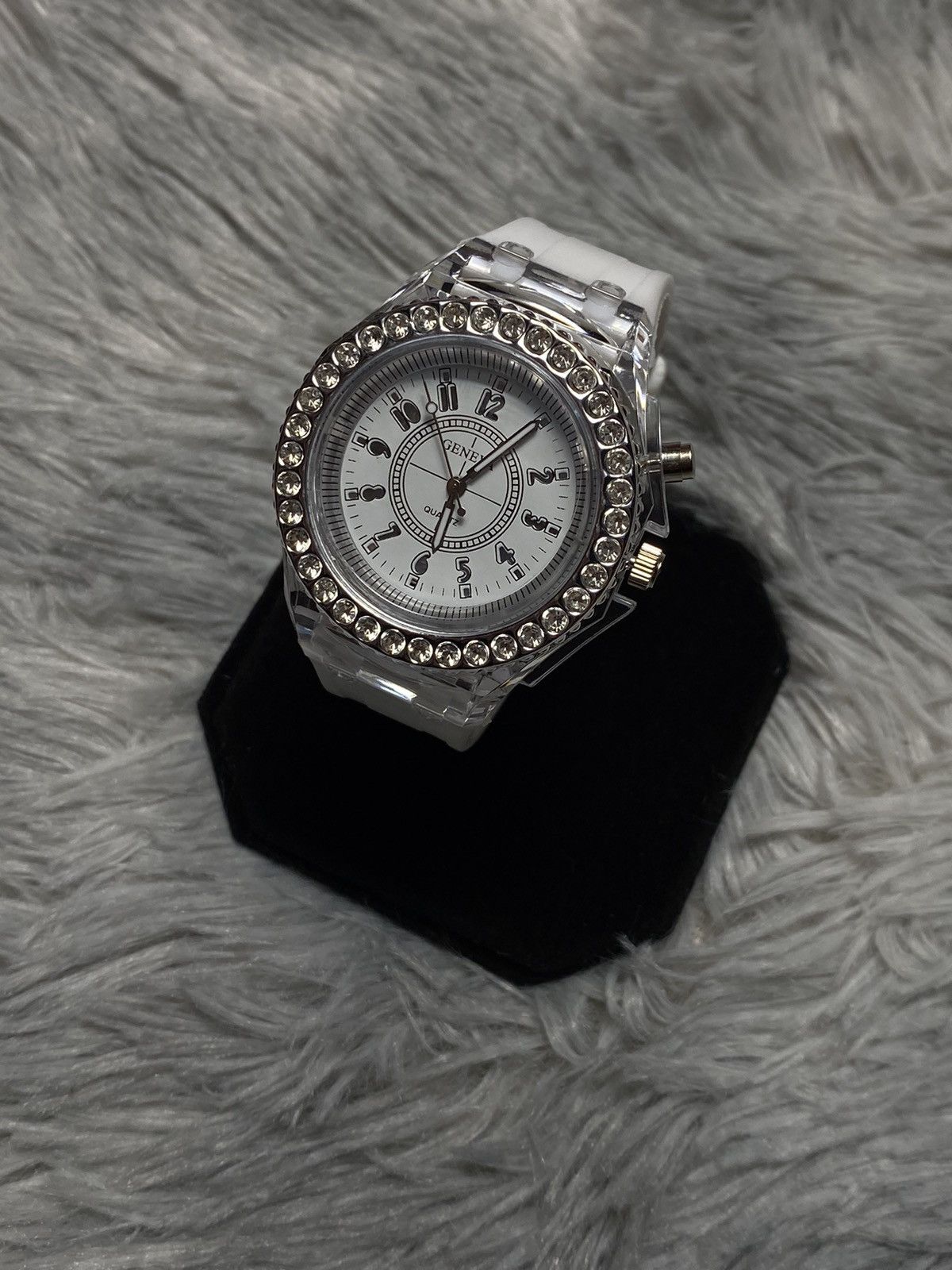 Japanese Brand Geneva LED Light-Up Crystal Watch | Japanese Brand Size ONE SIZE - 1 Thumbnail