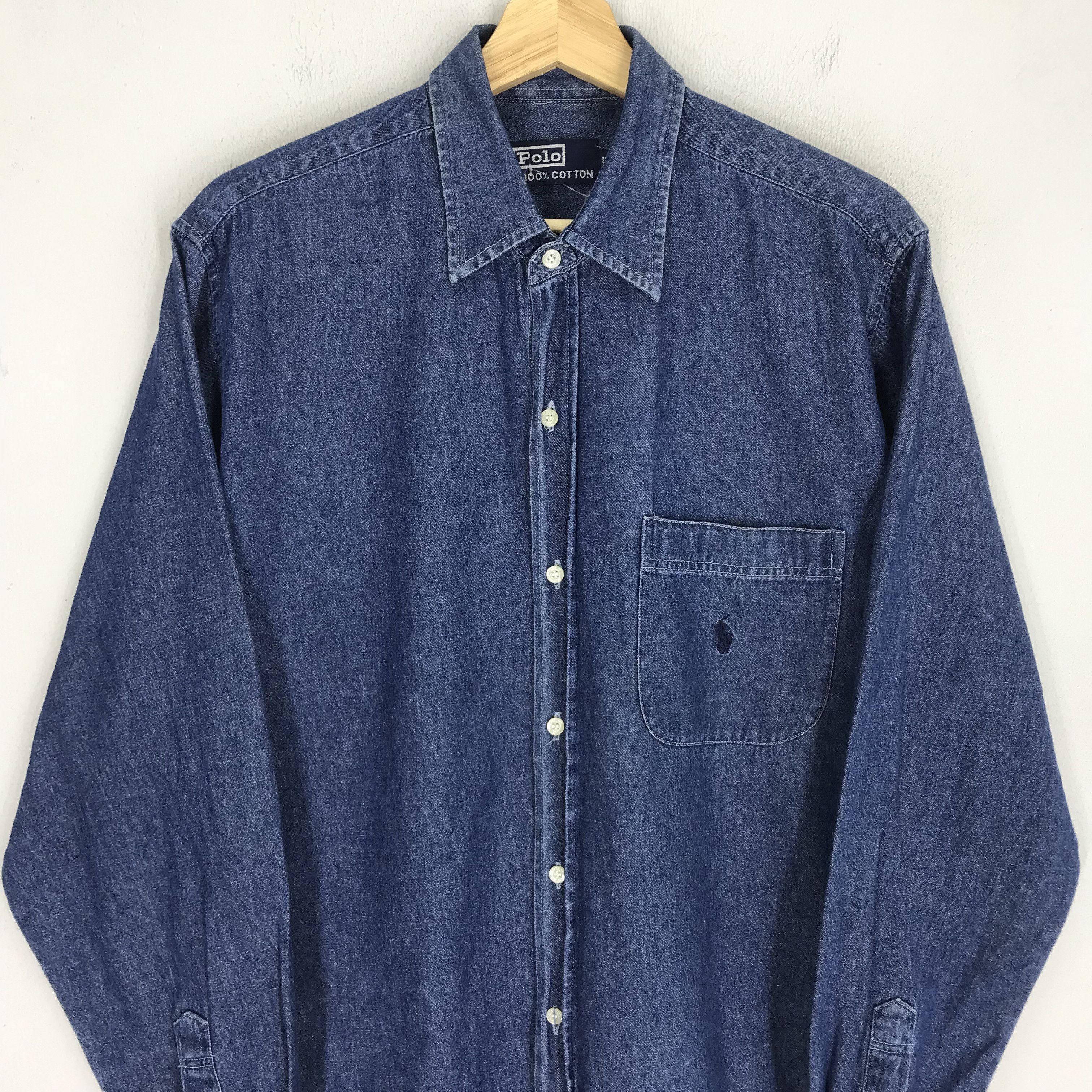 Polo Ralph Lauren Vintage 90s Polo by Ralph Lauren Jeans Blue Denim Shirt Size US M / EU 48-50 / 2 - 3 Thumbnail