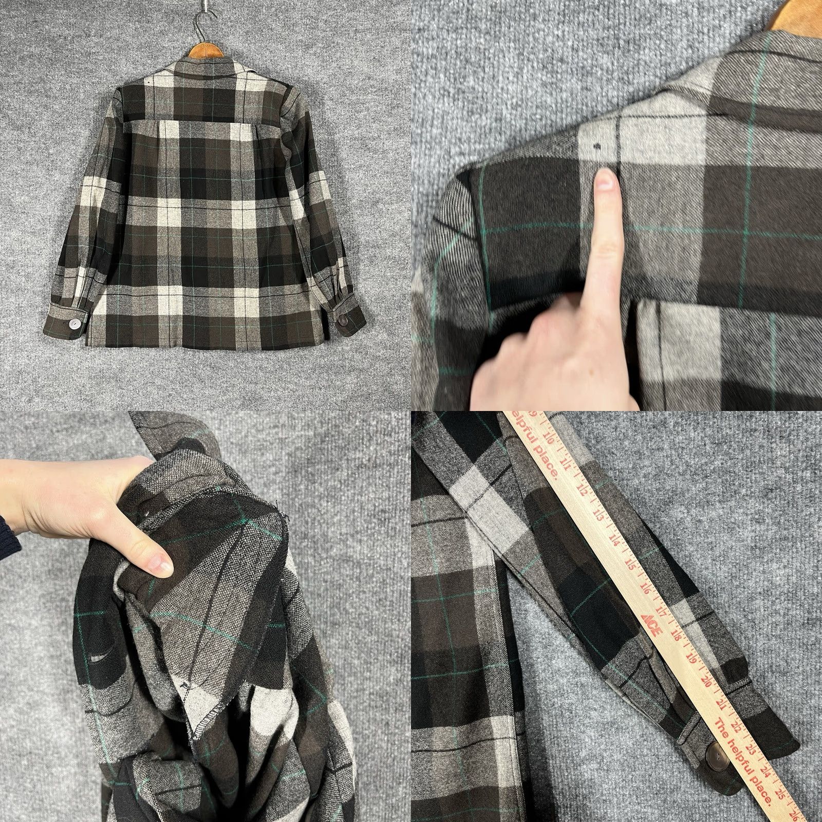 Pendleton VINTAGE Pendleton Jacket Shirt Womens L Black Wool Plaid 40s 50s 49er Shacket Rockabilly Decade 1950s Mens Womens Boys Girls Size L / US 10 / IT 46 - 8 Thumbnail
