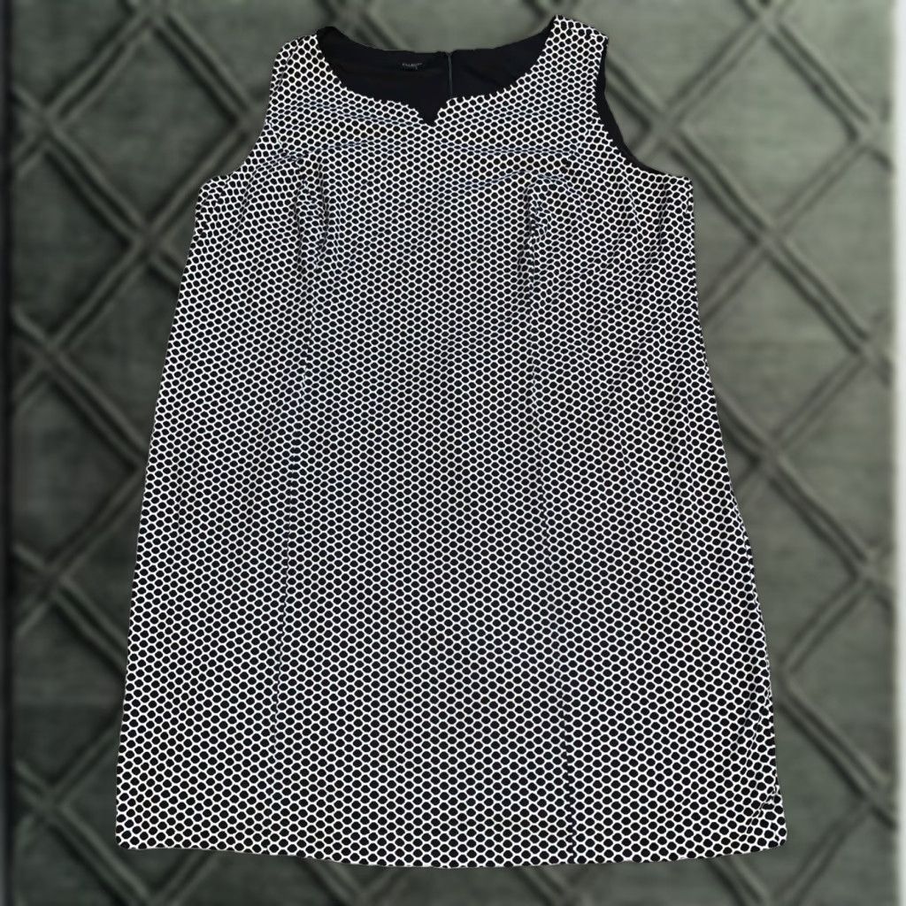 Talbots Talbots Plus 20 Tank Dress Ladies Black White Poly Spandex Knit Knee Length Sleeveless Round Neck Zipper Back 2247 Size 3XL / US 20-22 - 1 Thumbnail