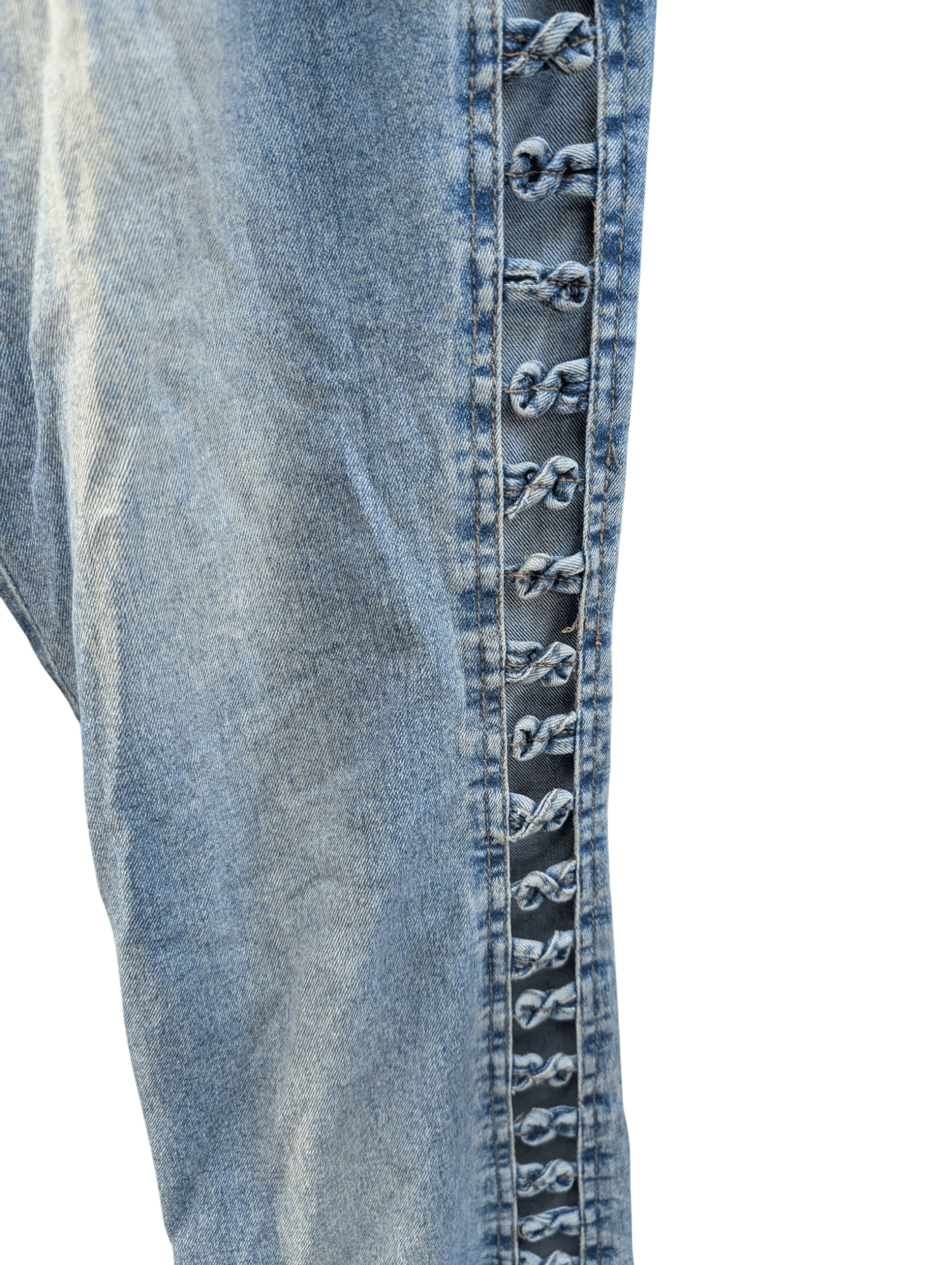 Other Vintage Bantuo Side Lace Flare Jeans Size 30" / US 8 / IT 44 - 3 Thumbnail