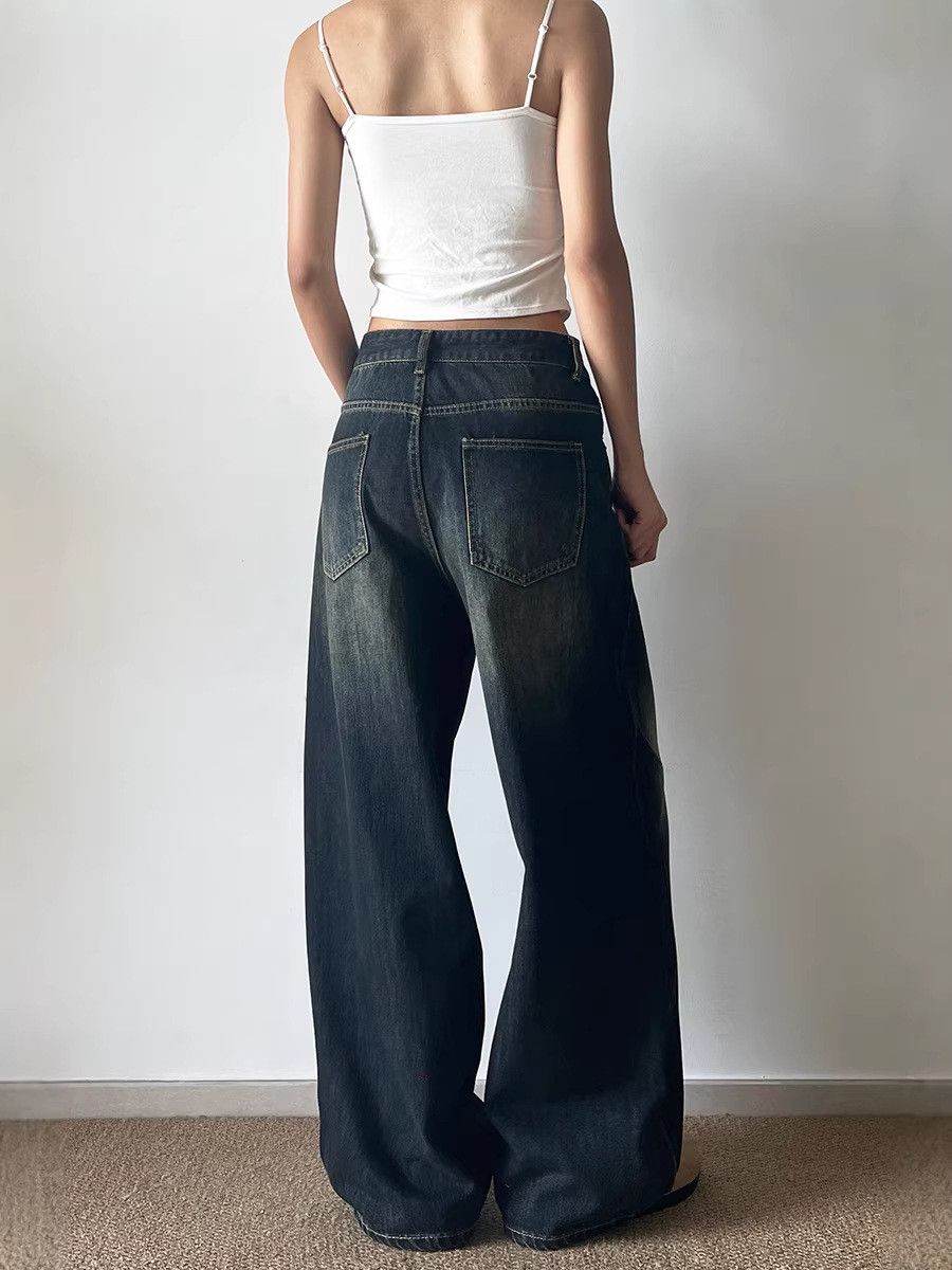 Japanese Brand American high-street whiskered straight-leg casual jeans Size US 32 / EU 48 - 5 Thumbnail