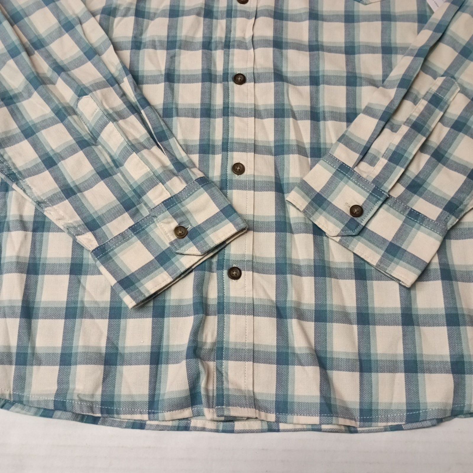 Wrangler Wrangler Cowboy Wash Twill Shirt Men's 2XL Nile Blue Checker Size US XXL / EU 58 / 5 - 2 Thumbnail