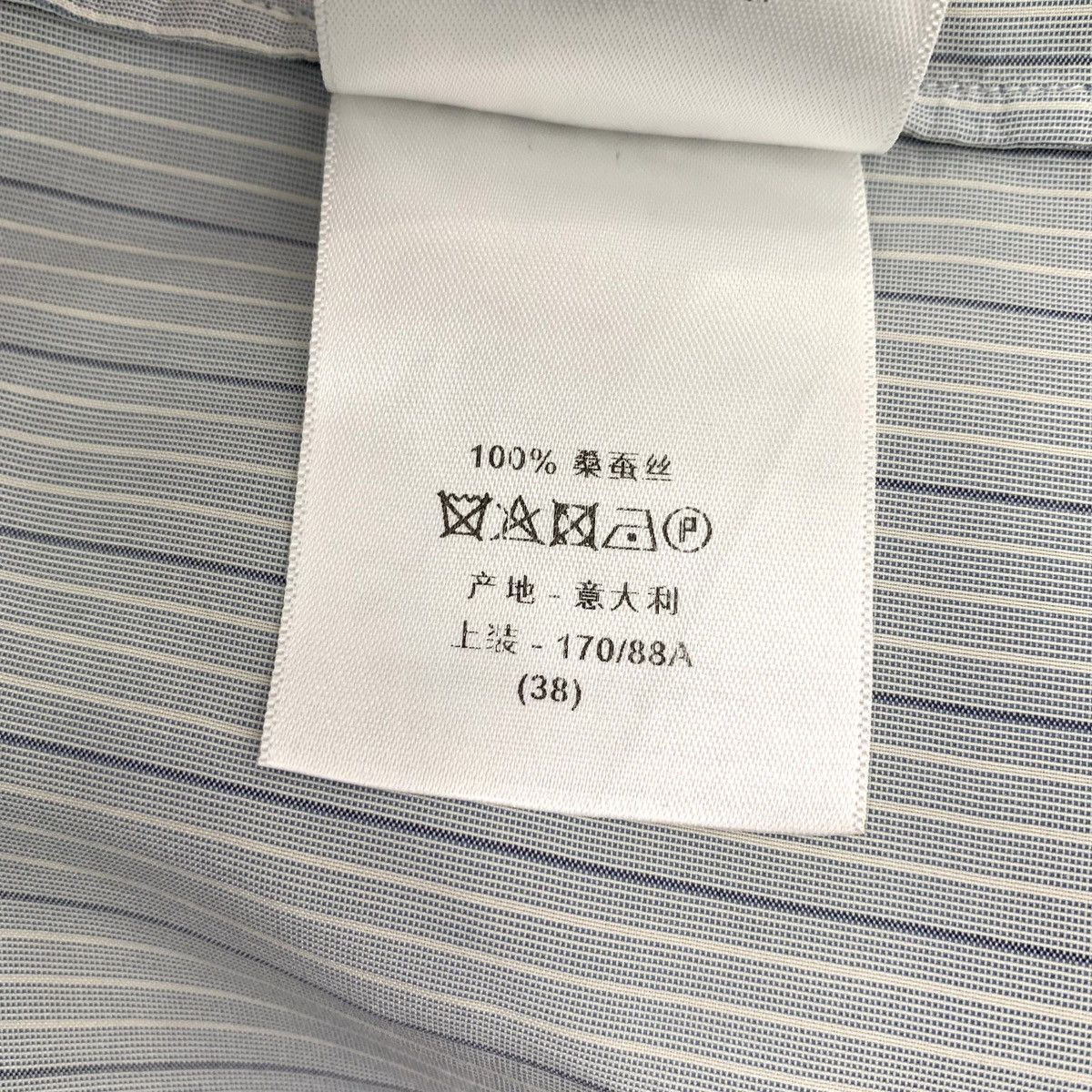 Dior Dior Light Blue Striped Silk Long Sleeve Shirt K26WX Size US S / EU 44-46 / 1 - 7 Thumbnail