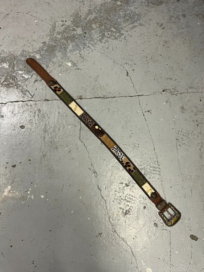 Vintage 2000s Nanni Hyrbid Animal Leather Metal Belt Size ONE SIZE - 7 Thumbnail
