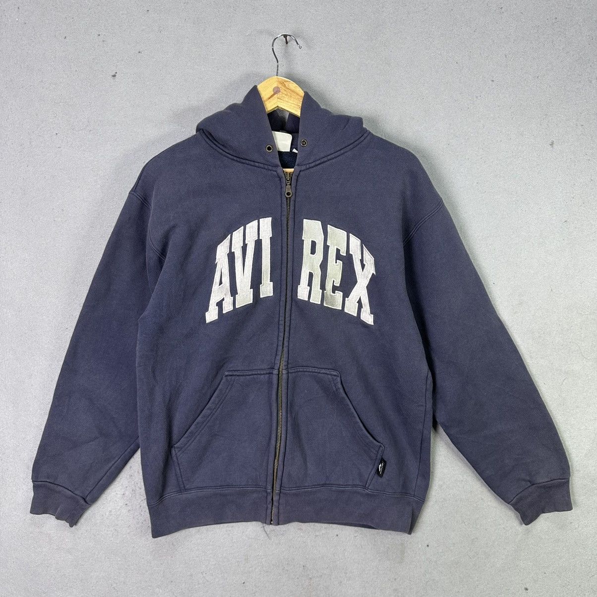 Avirex Avirex Zip Hoodie USA Vintage Y2K Navy Sweatshirt Size US M / EU 48-50 / 2 - 1 Thumbnail
