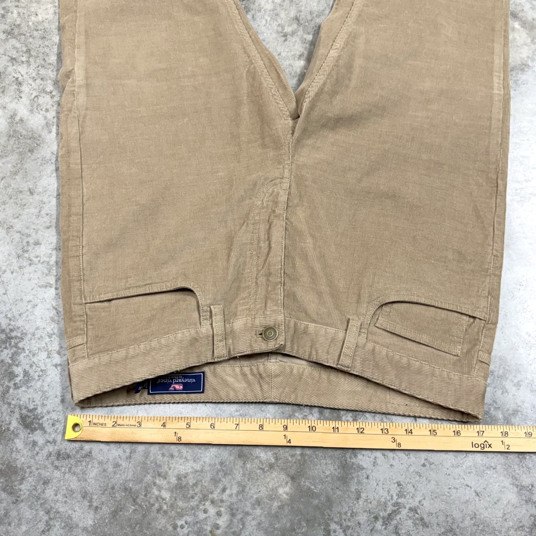 Vineyard Vines Vineyard Vines Pants Mens 34x30 Beige Corduroy 5-Pocket Stretch Straight Leg Khakis Tailored Flat Front 5-Pocket Design Mens Beige Corduroy Pants Size US 34 / EU 50 - 6 Thumbnail