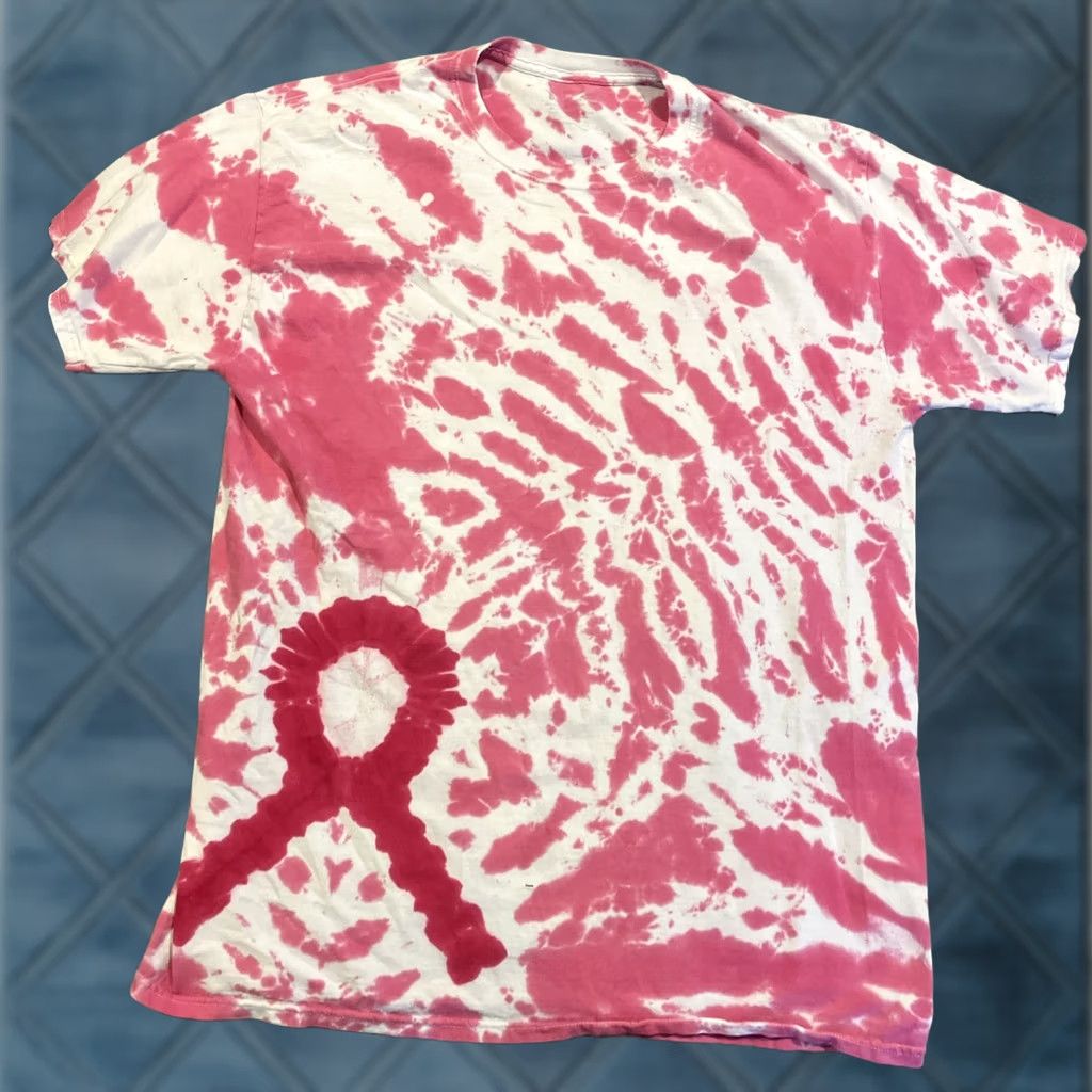 Pinko Pink Ribbon Breast Cancer Awareness Tie Dye T Shirt Medium Men's AWESOME Size US M / EU 48-50 / 2 - 1 Thumbnail