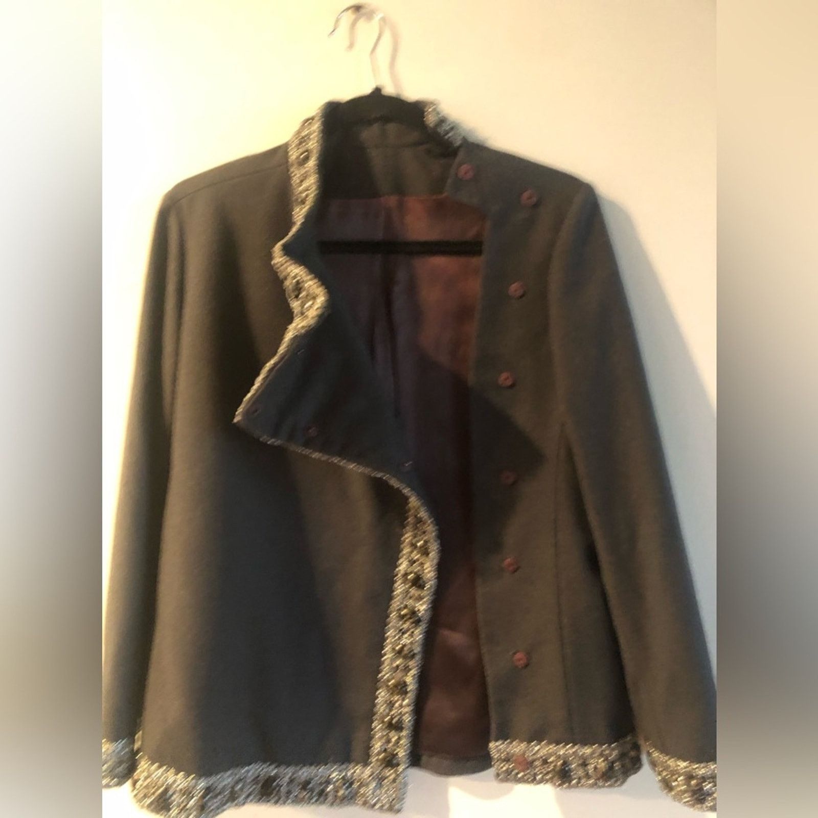 NBDN Nobrandedon Beautiful jacket coat stone silver design grey wool Size S / US 4 / IT 40 - 8 Thumbnail