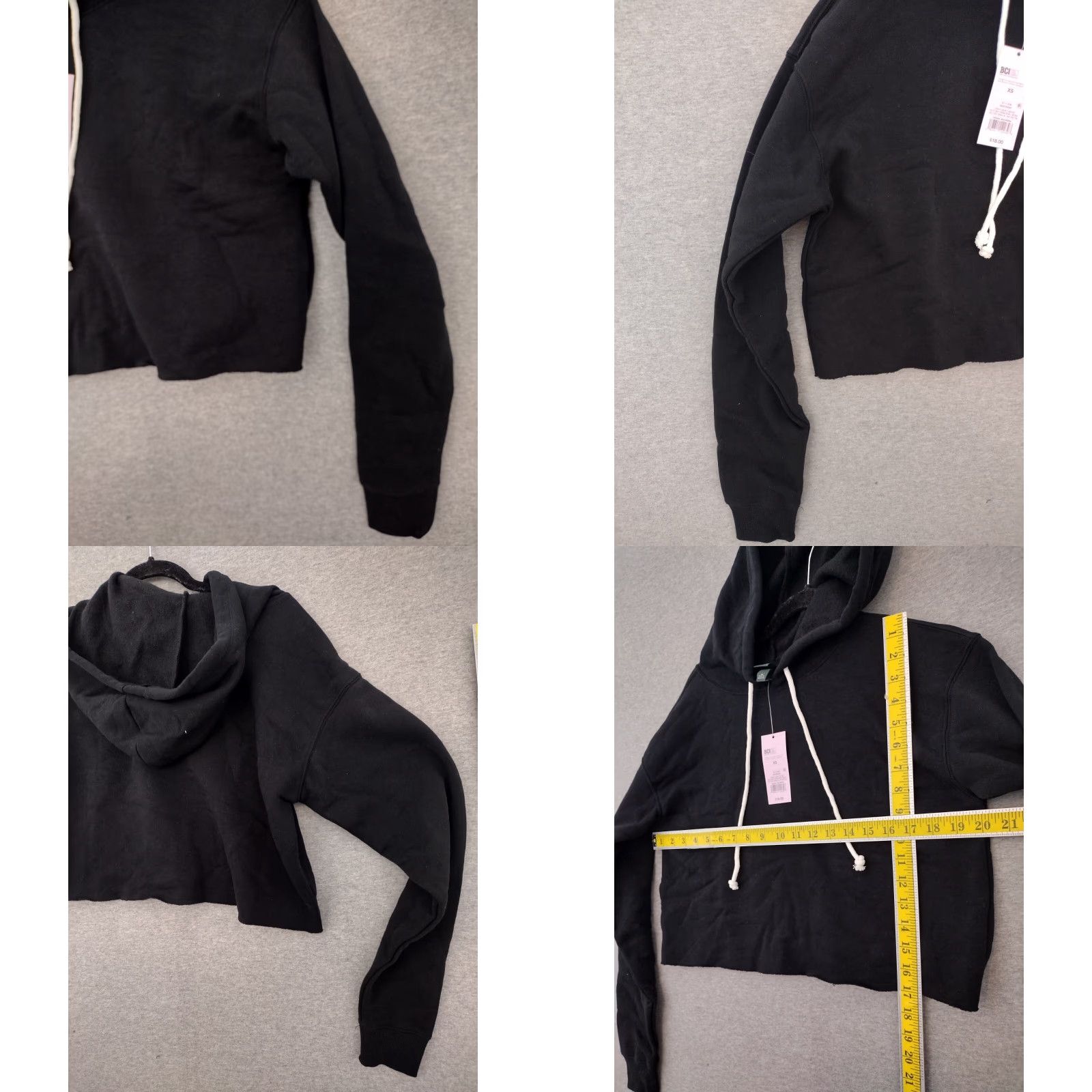 Vintage Wild Fable Cro p Hoodie Women s XS Black Cotton Polyester Hooded Pullover Activewear Winter 90s? Size XS / US 0-2 / IT 36-38 - 8 Thumbnail