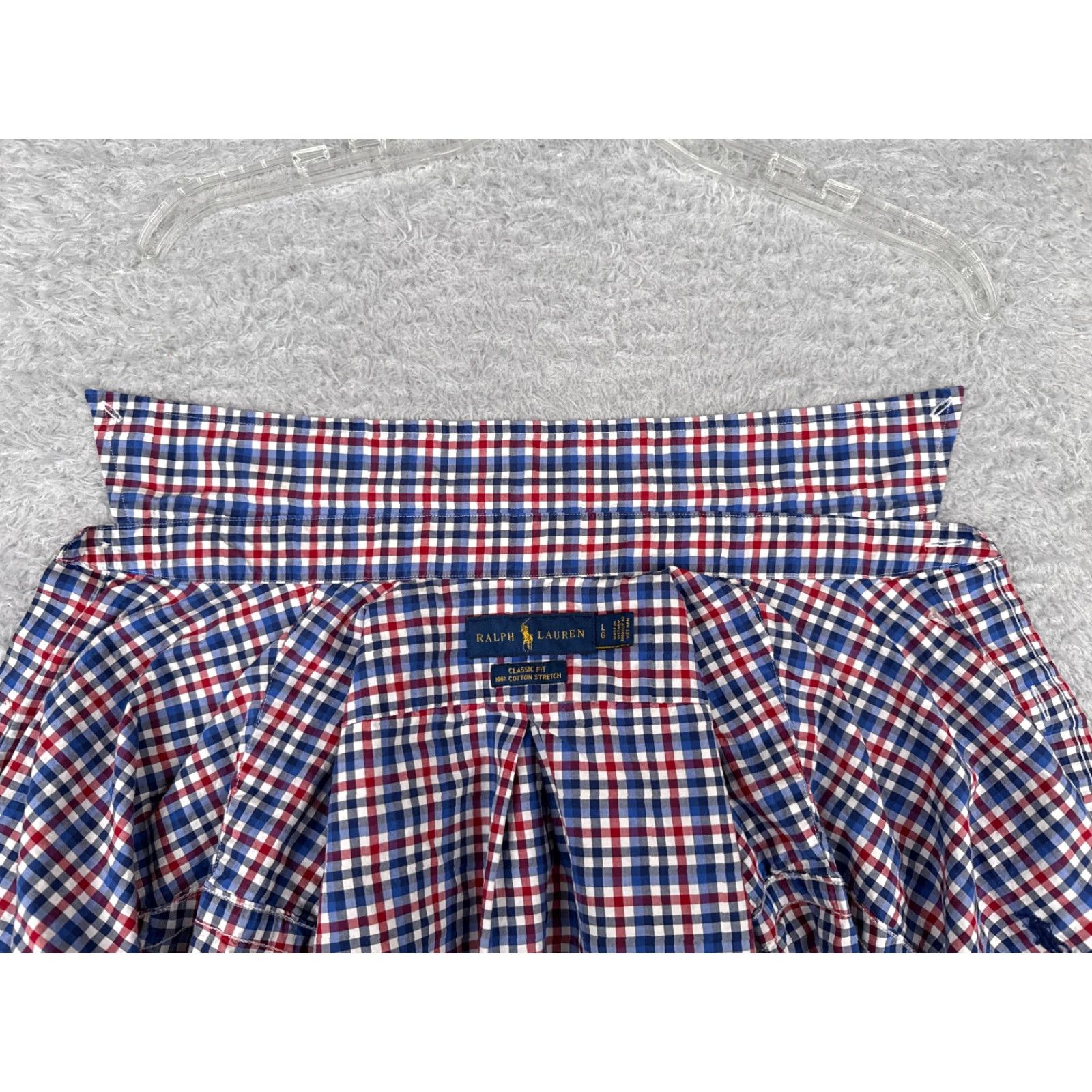 Polo Ralph Lauren VINTAGE Polo Ralph Lauren Shirt Men L Blue Plaid Button 100% Cotton Classic Fit Size US L / EU 52-54 / 3 - 2 Thumbnail