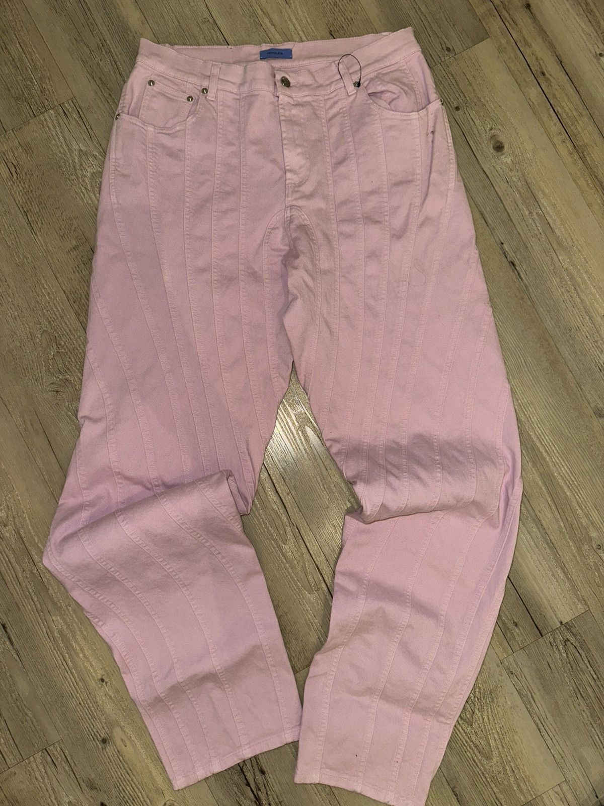 Mugler Paneled Tapered Jeans Pink Size 32" / US 10 / IT 46 - 1 Thumbnail