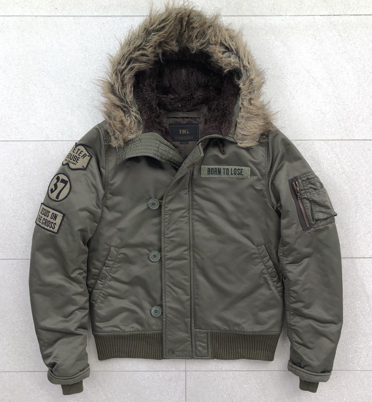 Hysteric Glamour N-2BMilitary Flight Jacket Fur Hoded Jacket