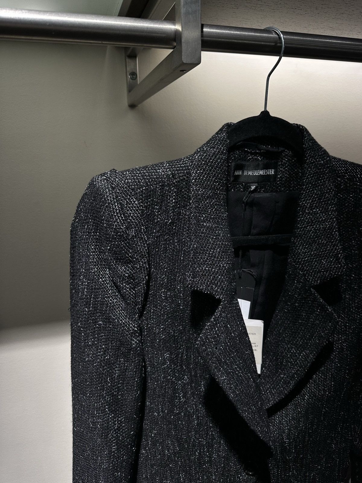 Ann Demeulemeester BNWT! Ann Demeulemeester fleece wool tweed blazer jacket Size XS / US 0-2 / IT 36-38 - 3 Thumbnail