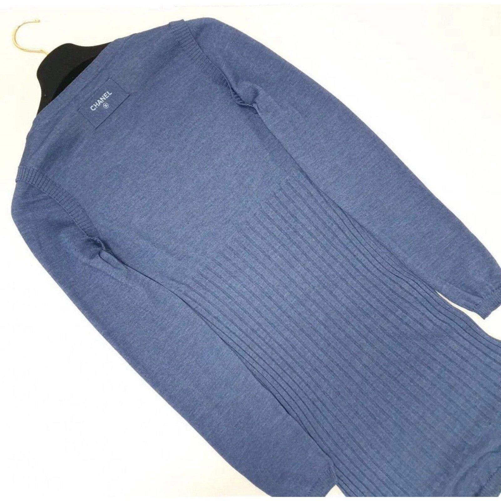 Chanel Chanel Navy Long Sleeve Knit Dress Sz.36 Size XS / US 0-2 / IT 36-38 - 5 Thumbnail