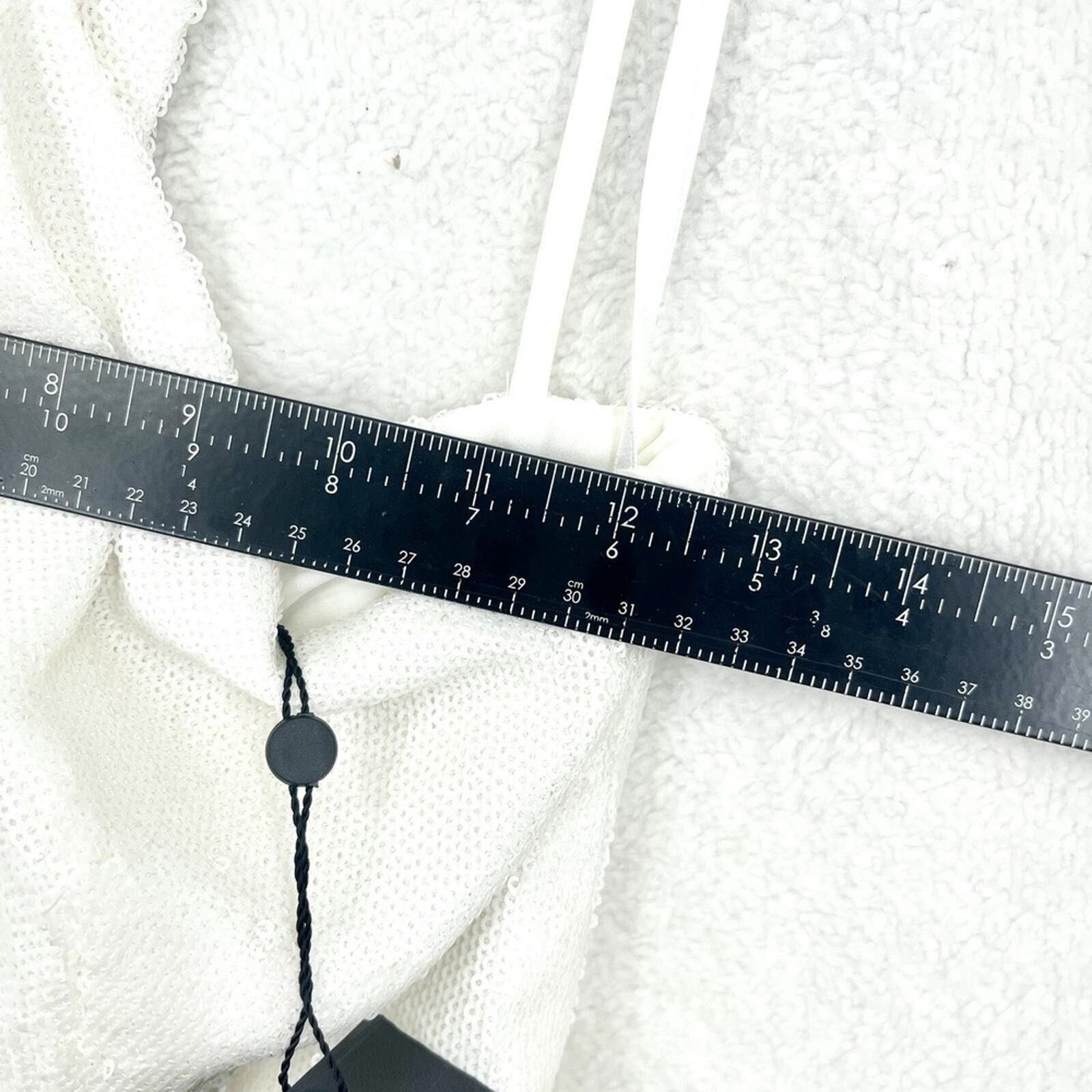 Halston Heritage Halston 2 Mini White Halter Cross Front Diletta Sequin NEW Size XS / US 0-2 / IT 36-38 - 4 Thumbnail