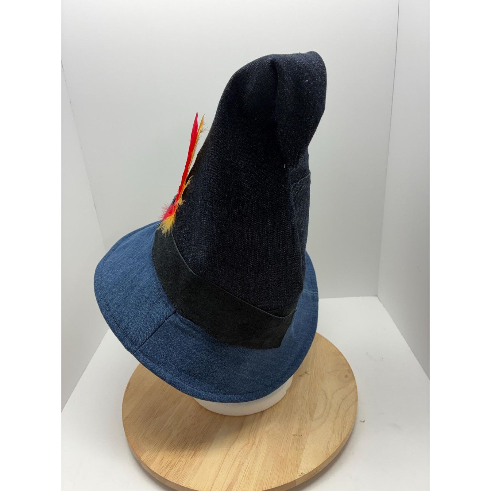 Other Handmade Wizard Hat Large – Denim Patchwork Witch Hat Size ONE SIZE - 4 Thumbnail