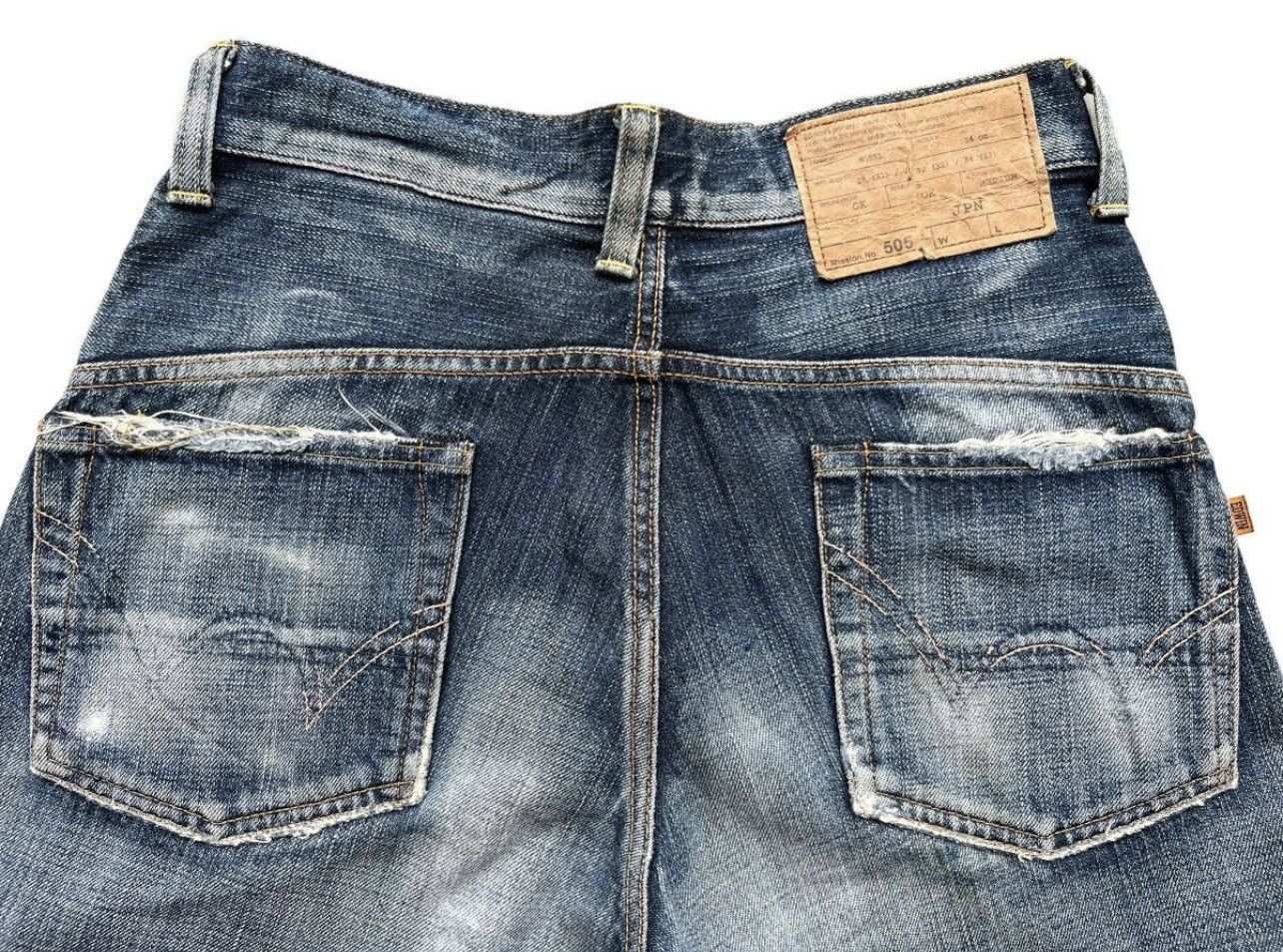 Edwin Vintage Edwin 505 Selvedge Distressed Denim Jeans 30x32 Size US 30 / EU 46 - 10 Thumbnail