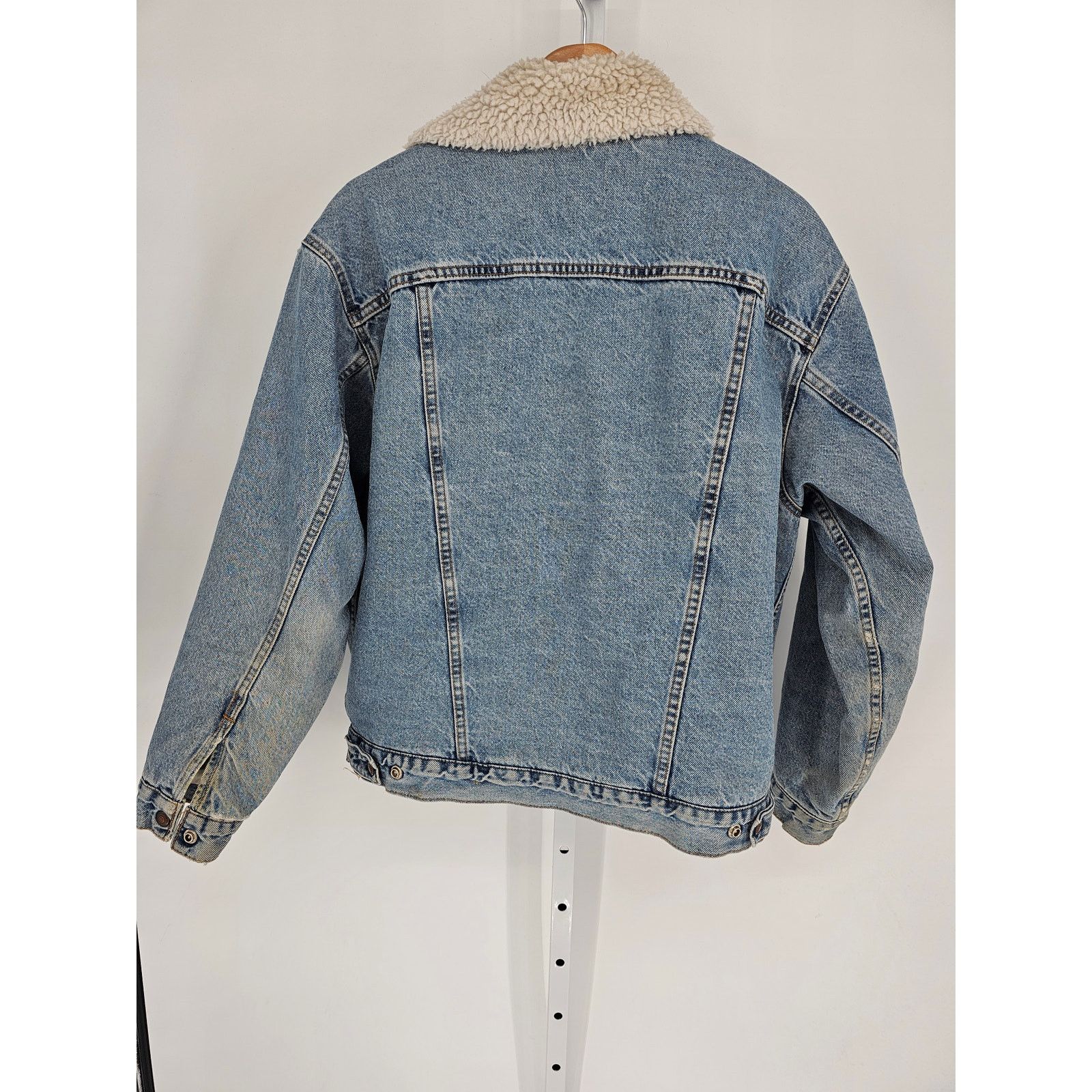 Levi's 90s Levis Jacket Mens M Blue Denim Trucker Sherpa Lined USA Size US M / EU 48-50 / 2 - 8 Thumbnail