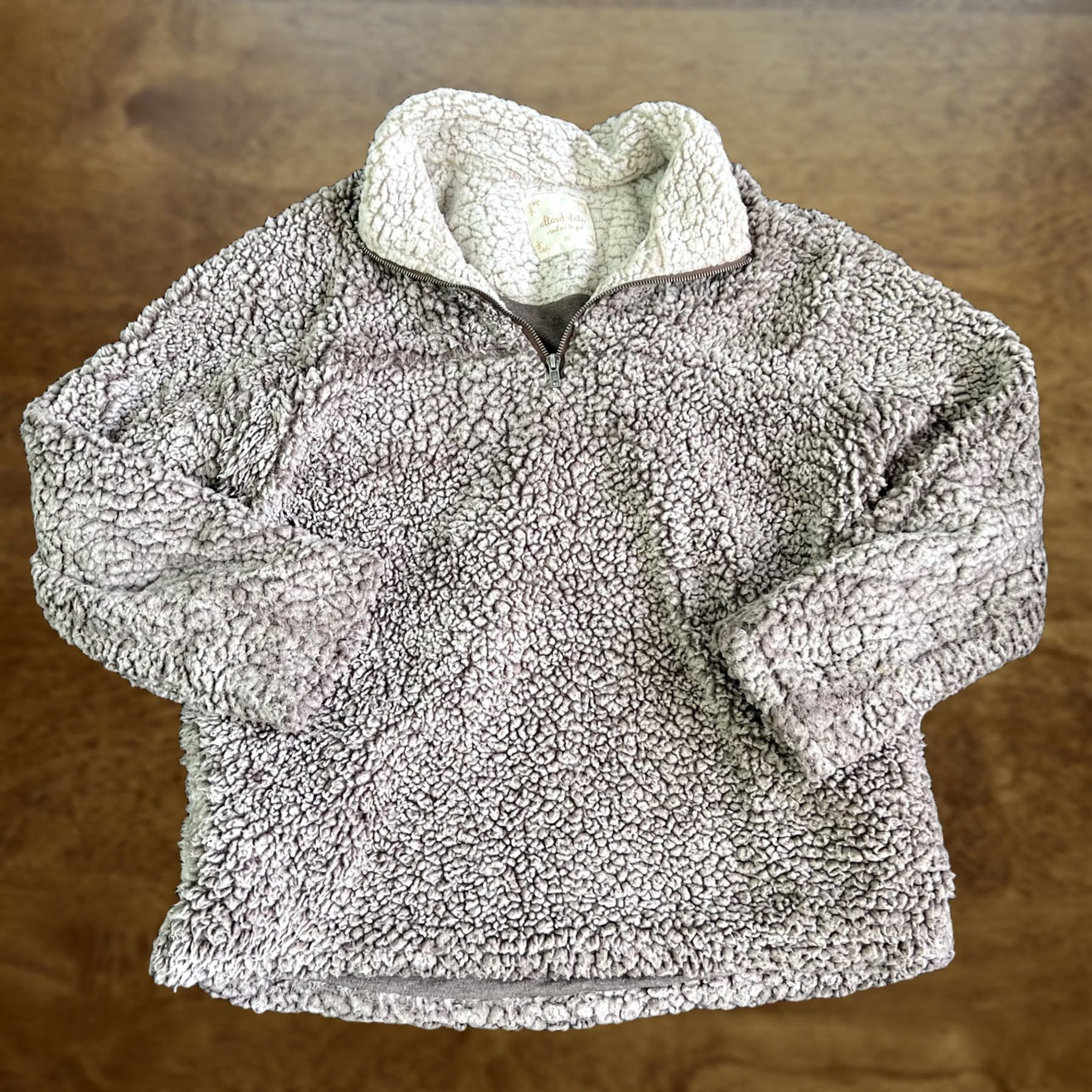 Vintage Altar'd State Jacket Womens Medium Beige Sherpa Fleece Quarter Zip Pullover Size M / US 6-8 / IT 42-44 - 1 Thumbnail