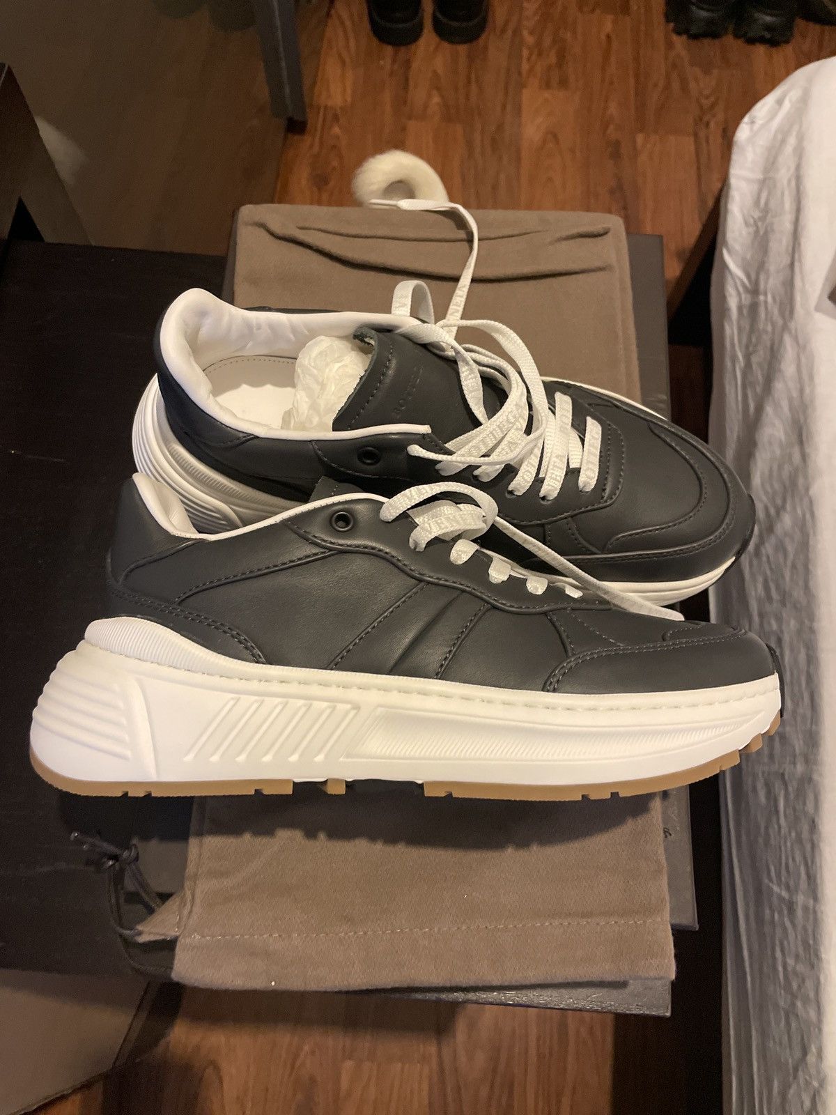 image of Bottega Veneta Speedster Sneakers in Grey, Men's (Size 5.5)