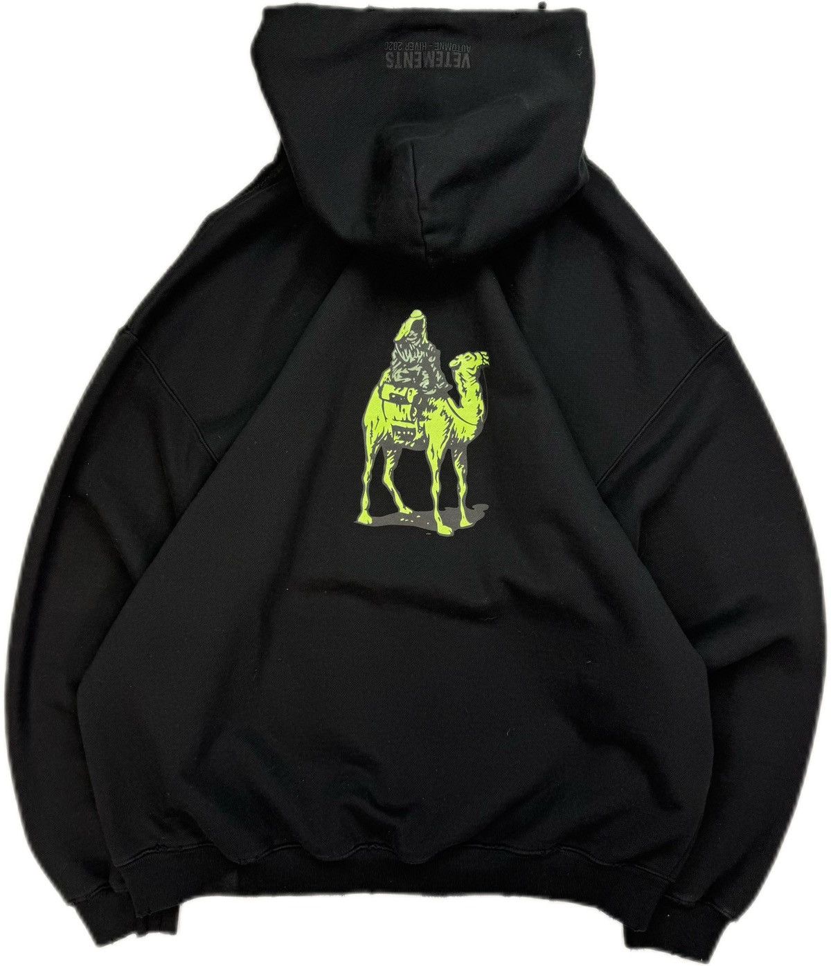AW20 Vetements Silk Road Embroidered Black Oversized Hoodie
