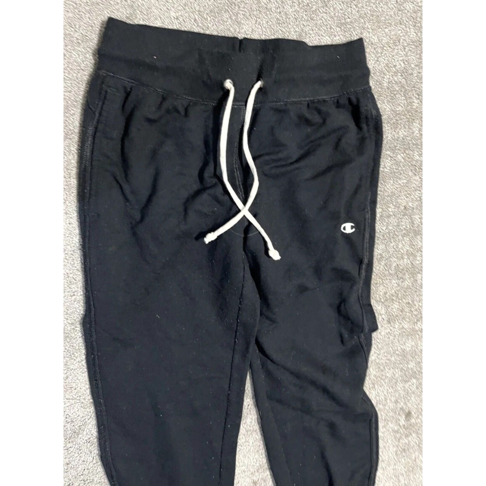 Vintage VINTAGE Reverse Champion Women XS Sweatpants Tapered Black Activewear Slim Fit Reversible Cotton Size 26" / US 2 / IT 38 - 2 Thumbnail