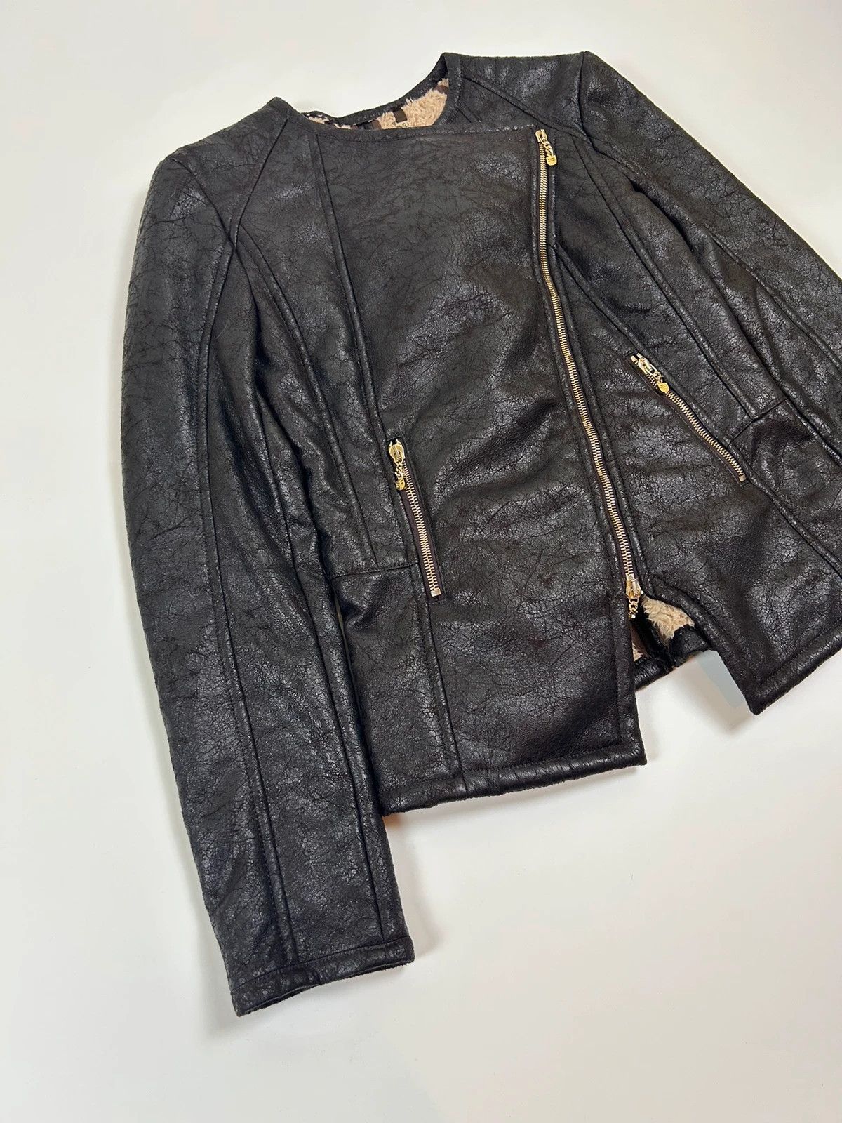 Elisabetta Franchi Leather fur jacket sheepskin elisabetta franchi luxury Size M / US 6-8 / IT 42-44 - 3 Thumbnail