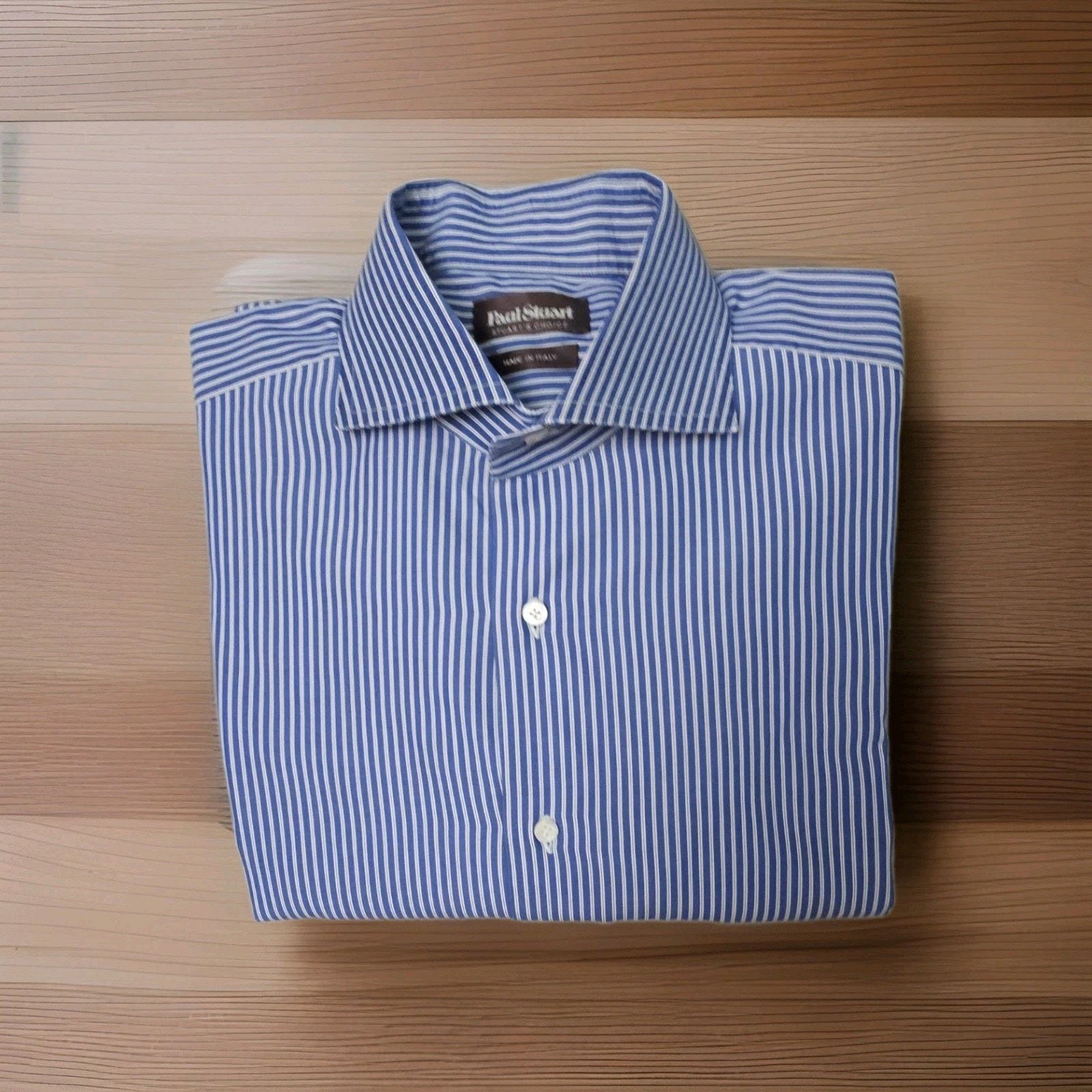 Paul Stuart PAUL STUART Italy Stuart's choice Striped Button Shirt 16 Size US L / EU 52-54 / 3 - 2 Thumbnail