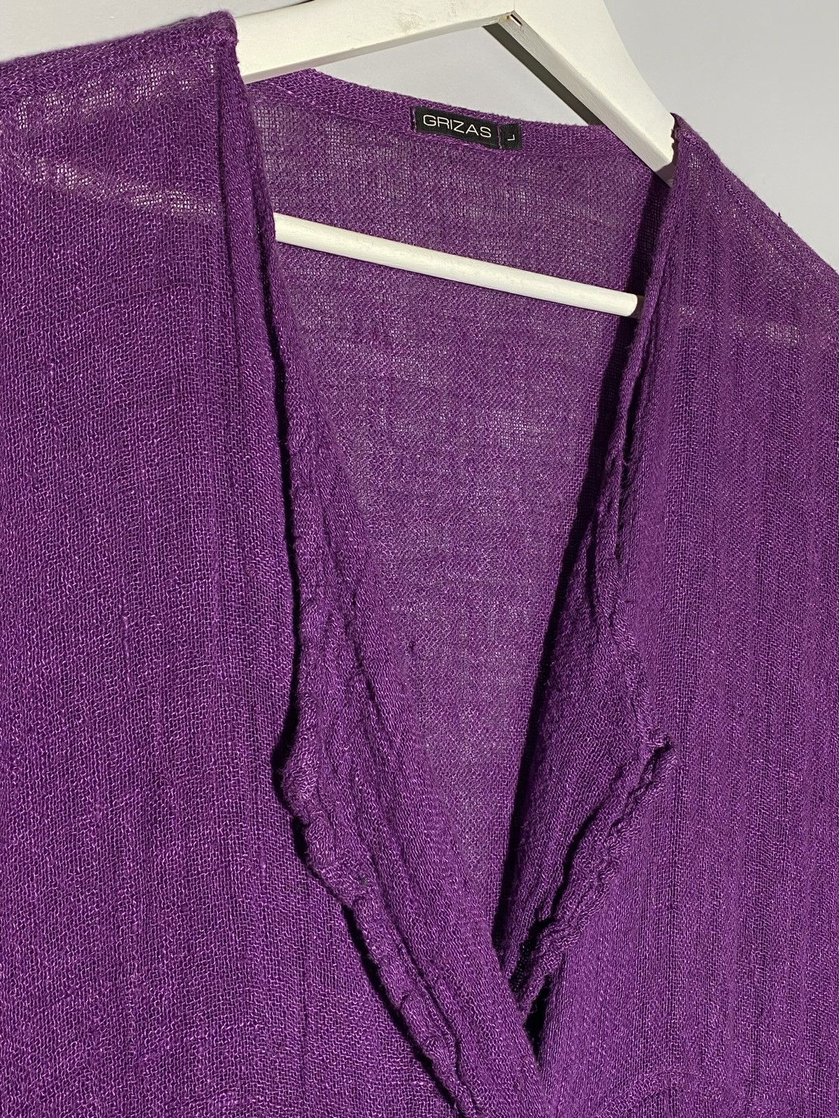 Other Grizas Lightweight Purple Linen Cardigan Size L / US 10 / IT 46 - 5 Thumbnail