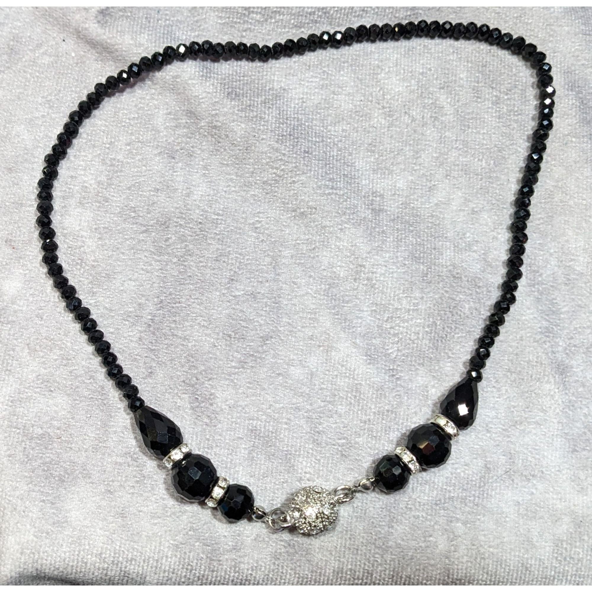 Handmade Handmade Glam Goth Glass Beaded Necklace With Rhinestone Acc Size ONE SIZE - 6 Thumbnail