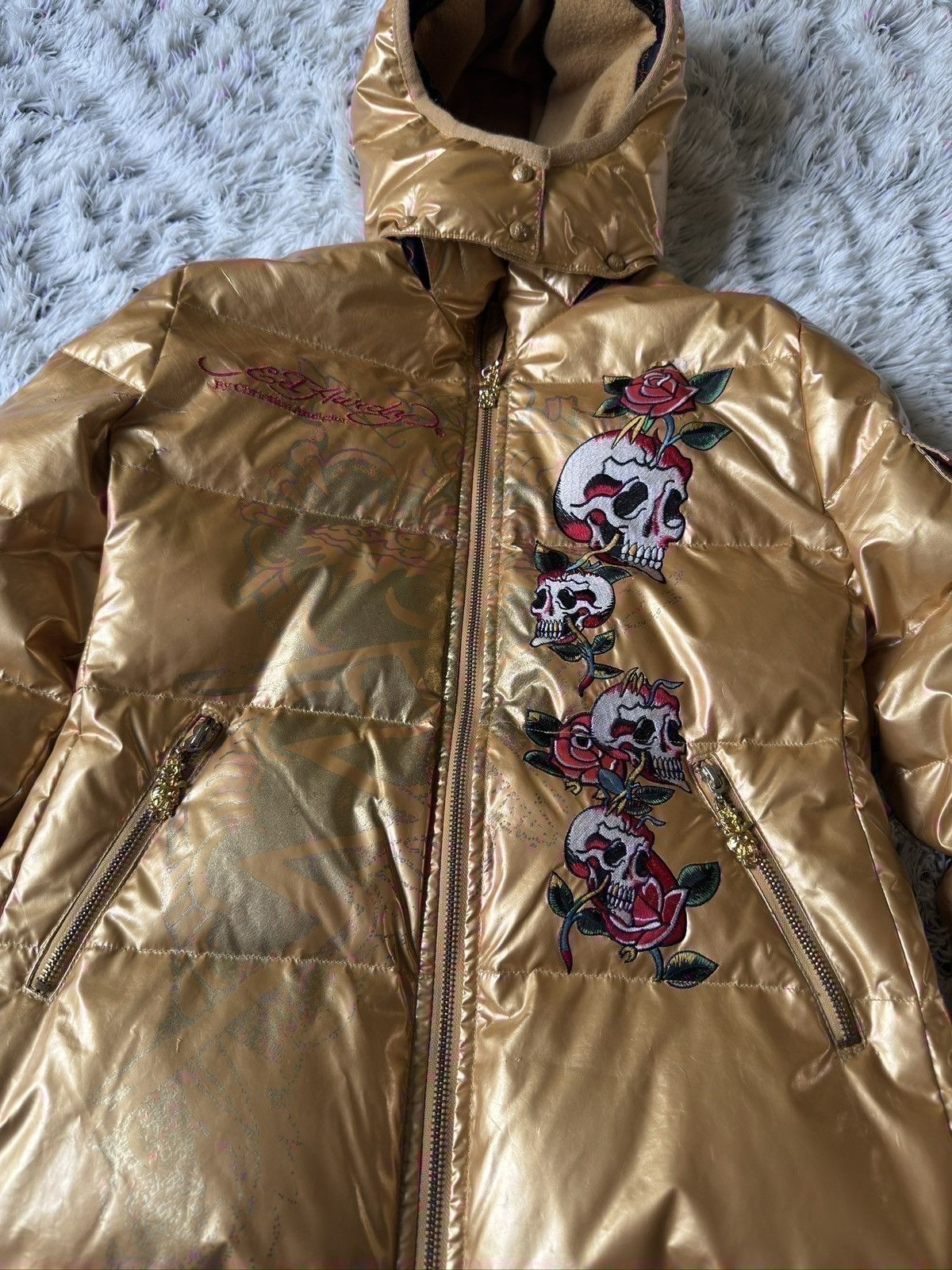 Ed Hardy Ed Hardy “Dedicated To The One I Love” Puffer Size M / US 6-8 / IT 42-44 - 3 Thumbnail