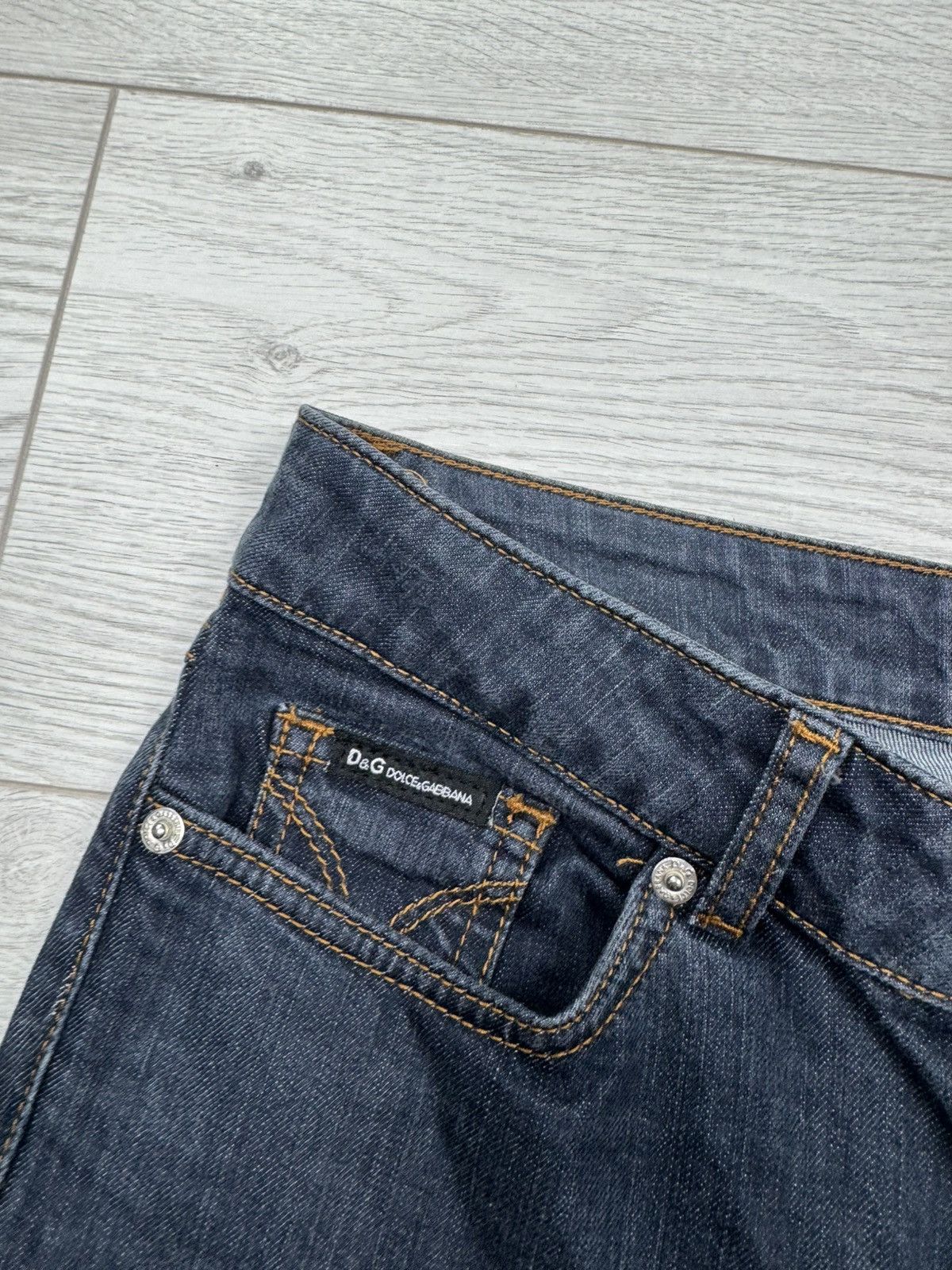 Dolce & Gabbana × Vintage Rare Custom Vintage Jeans Embroidered Big D&G Logo Drip Y2K Size 26" / US 2 / IT 38 - 7 Thumbnail