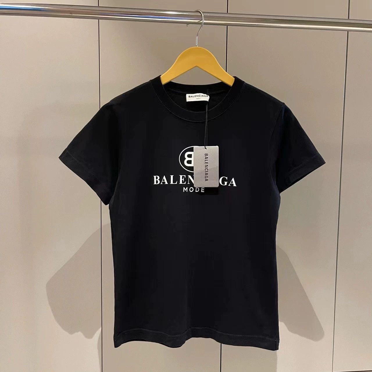 Balenciaga Balenciaga Black Double Blogo Short sleeved T-shirt-2508 Size US M / EU 48-50 / 2 - 1 Thumbnail
