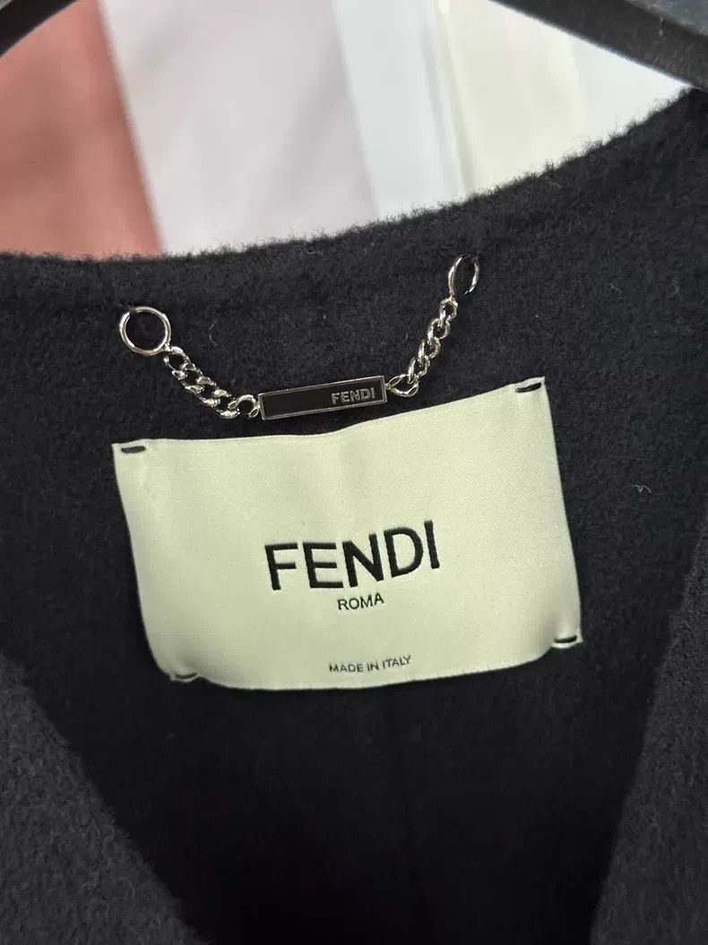 Fendi Fendi Black Fox Fur and Wool Blended Vest Jacket Size XS / US 0-2 / IT 36-38 - 3 Thumbnail