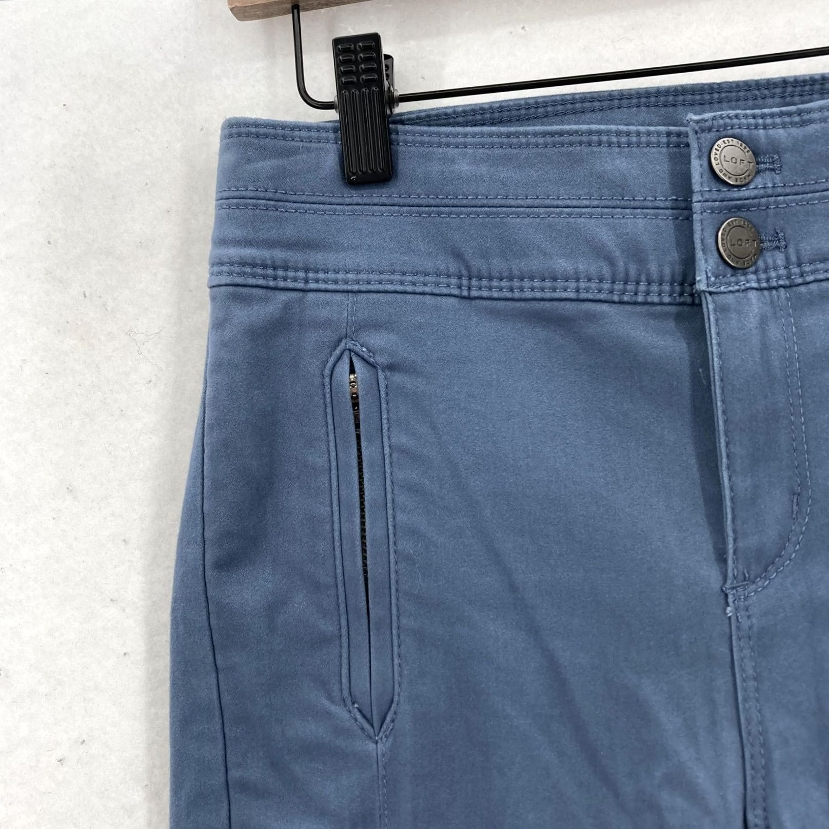 Loft VINTAGE LOFT Pants Womens 24/00 Blue High Waist Skinny Stretch Zip Pockets Slim Size 24" / US 00 / IT 34 - 3 Thumbnail