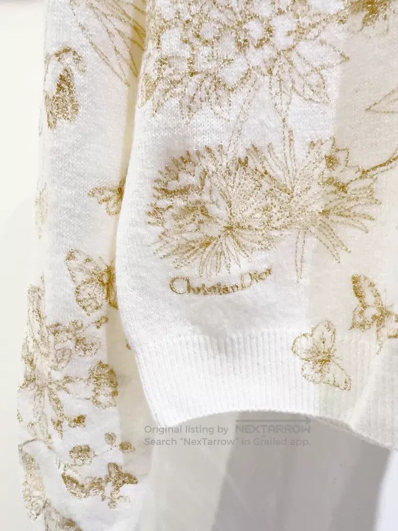 Dior Dior Golden thread butterfly sweater Size S / US 4 / IT 40 - 2 Thumbnail