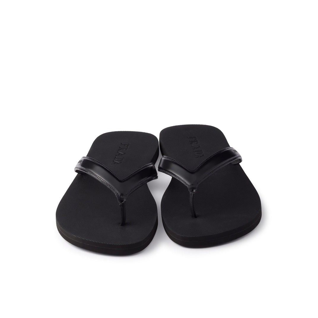 Prada PRADA Black Leather Thong Sandals New & Authentic (Men's siz Size US 7 / EU 40 - 4 Thumbnail