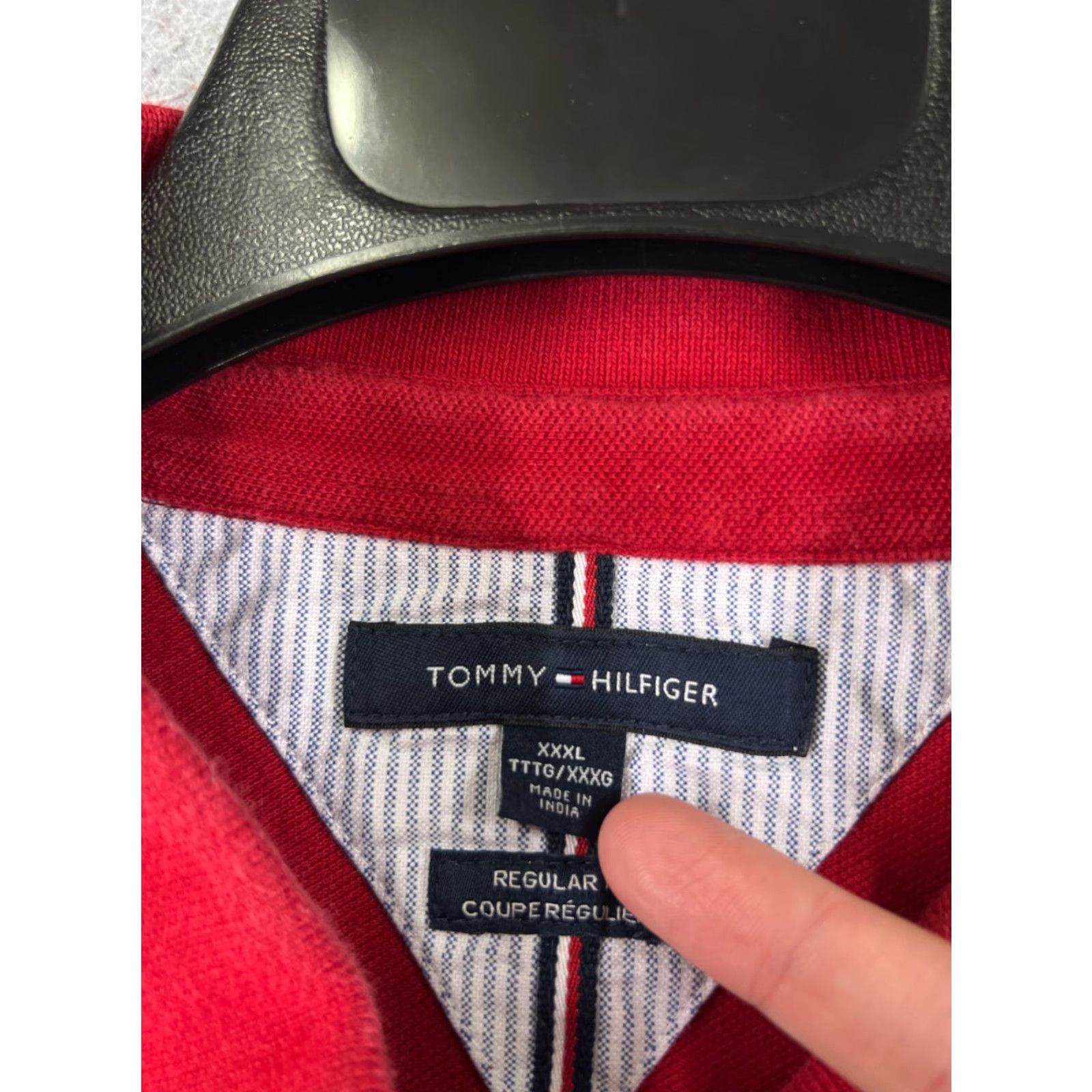 Tommy Hilfiger Tommy Hilfiger Polo Shirt Men XL Red Blue Stripe Cotton Knit Golf Activewear Size US XL / EU 56 / 4 - 6 Thumbnail