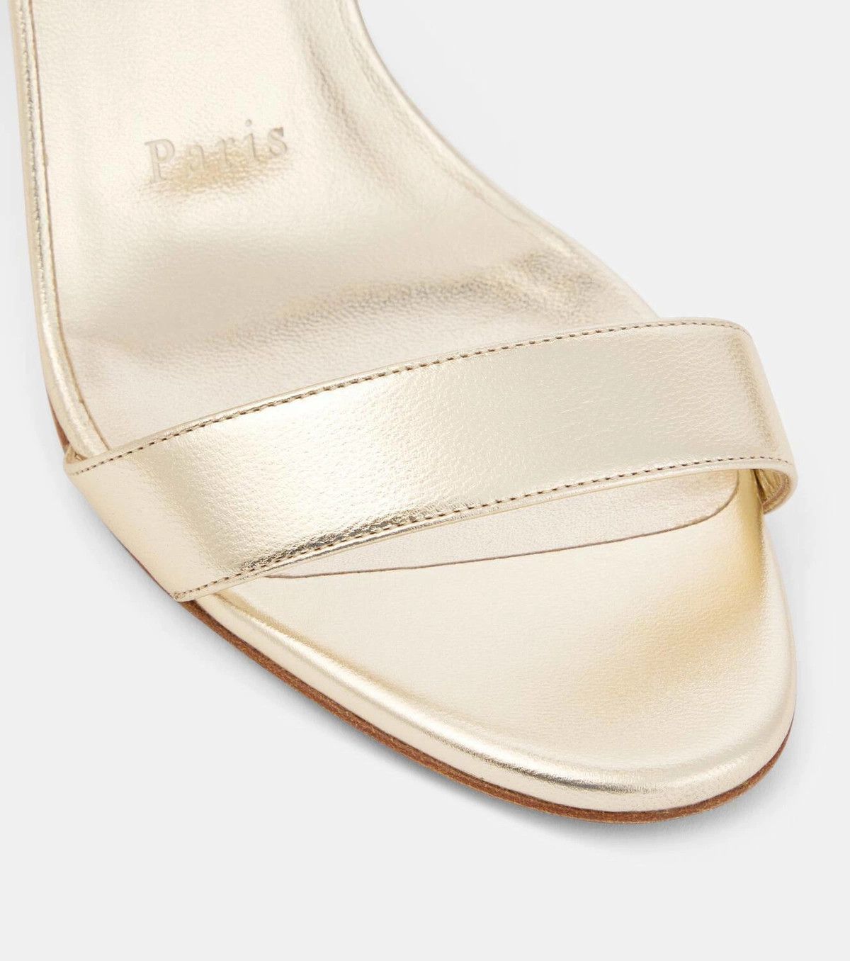 Christian Louboutin Loubigirl 85 Platine Gold Ankle Strap Sandal Heel Pump 41 Size US 11 / IT 41 - 8 Thumbnail