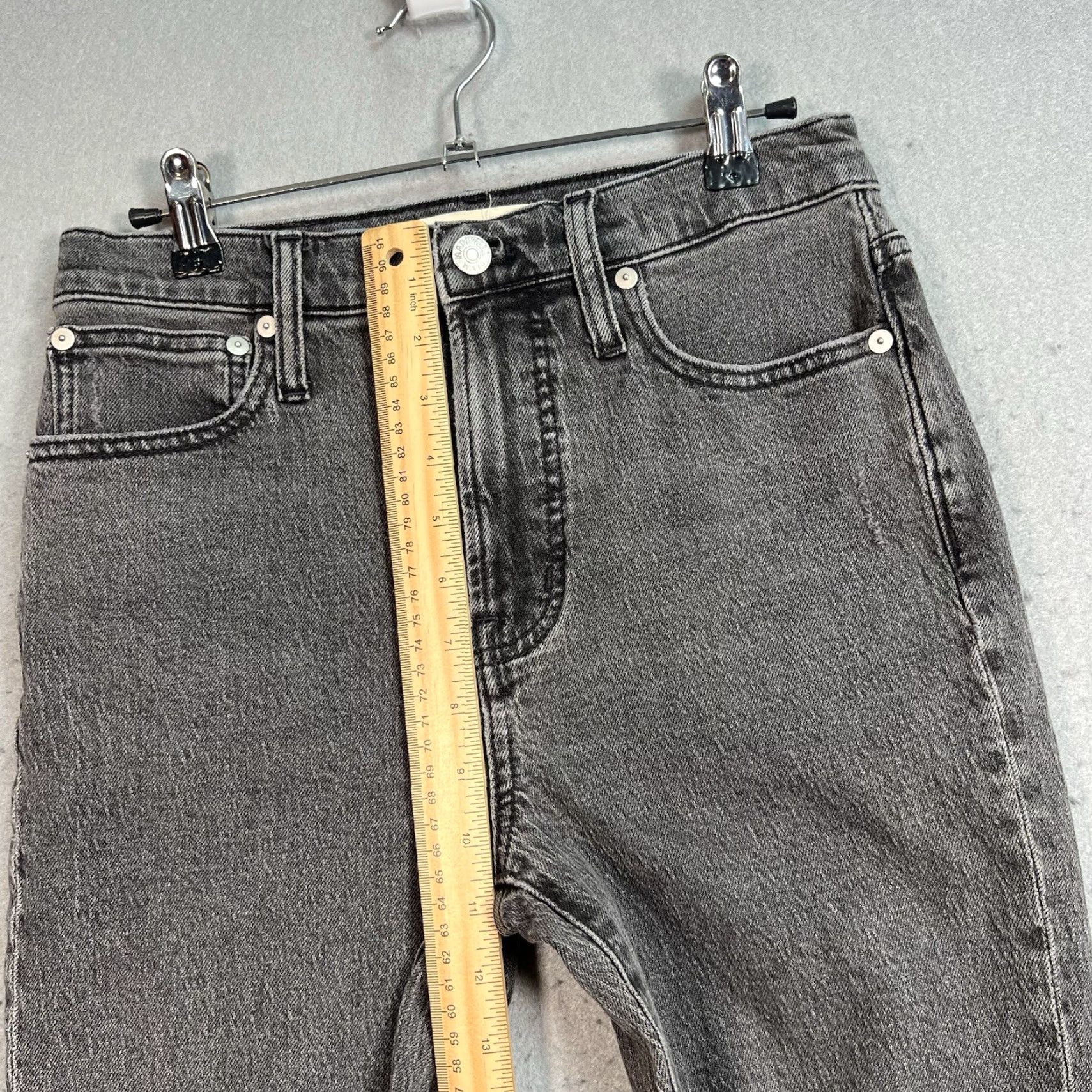 Madewell VINTAGE Madewell Perfect Vintage Jean Black Women Size 25 Tapered Leg Raw Hem Size 42" / US 20 - 7 Thumbnail