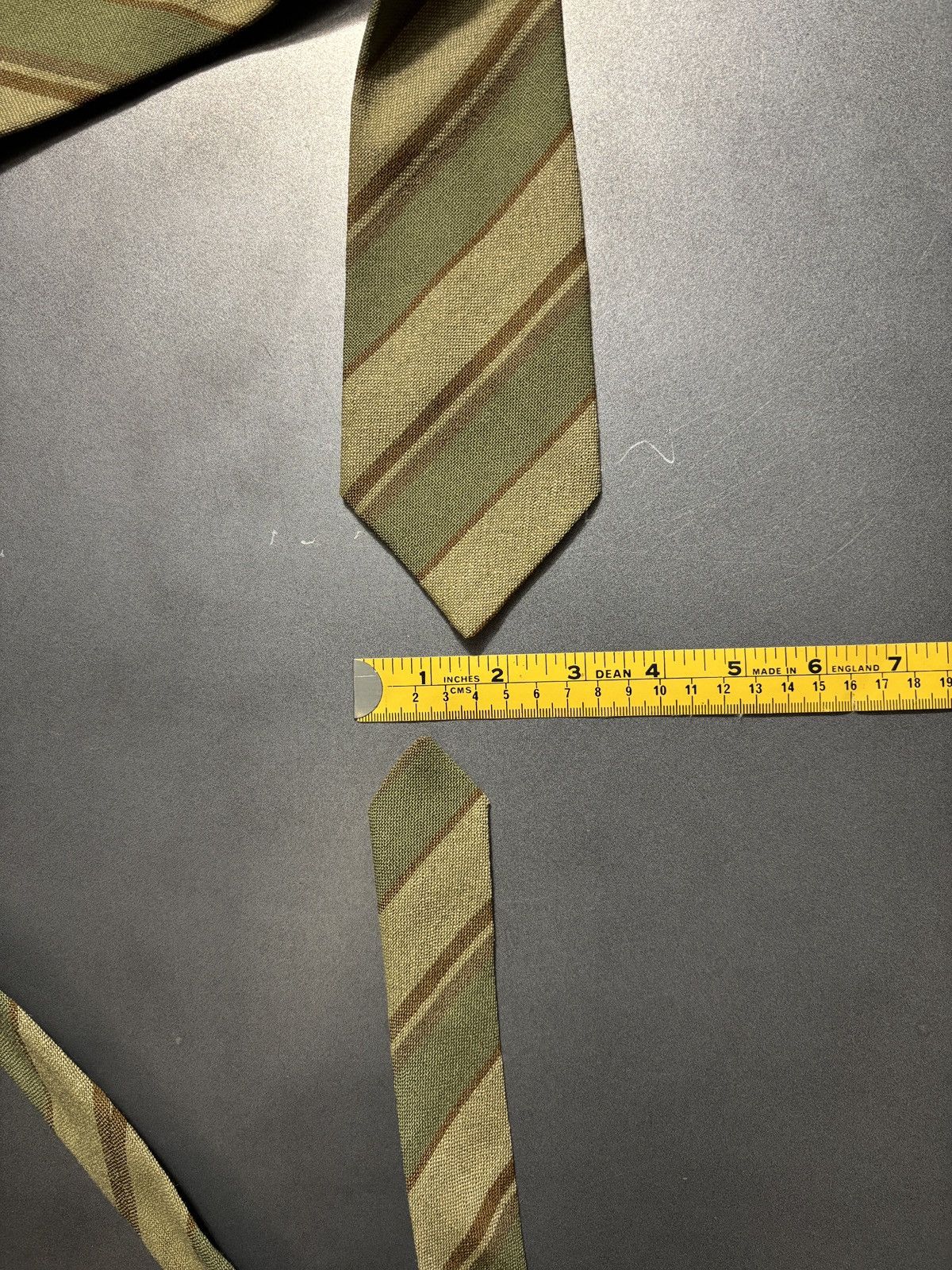 Vintage Made in Scotland Vintage Wool Tie Crofter Striped Green 70s Size ONE SIZE - 6 Thumbnail