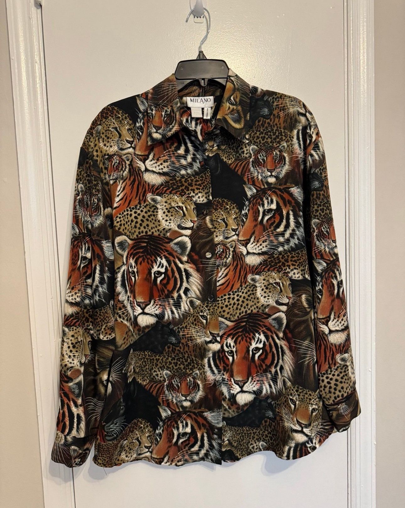 Other Vintage Milano Tiger, Lion & Leopard Shirt Size Large Size L / US 10 / IT 46 - 1 Thumbnail